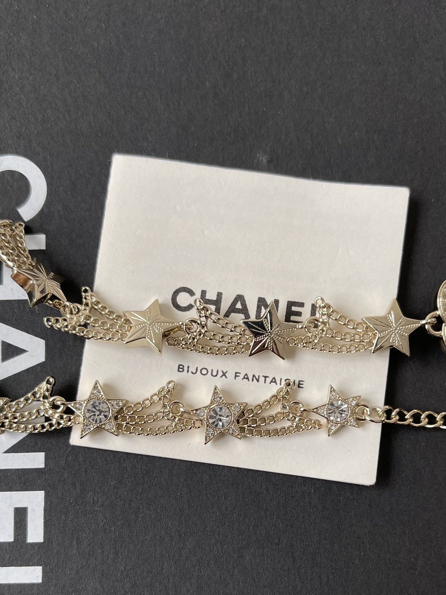 Chanel Crystal Shooting Star Long Necklace - Gold Finish CC Logo