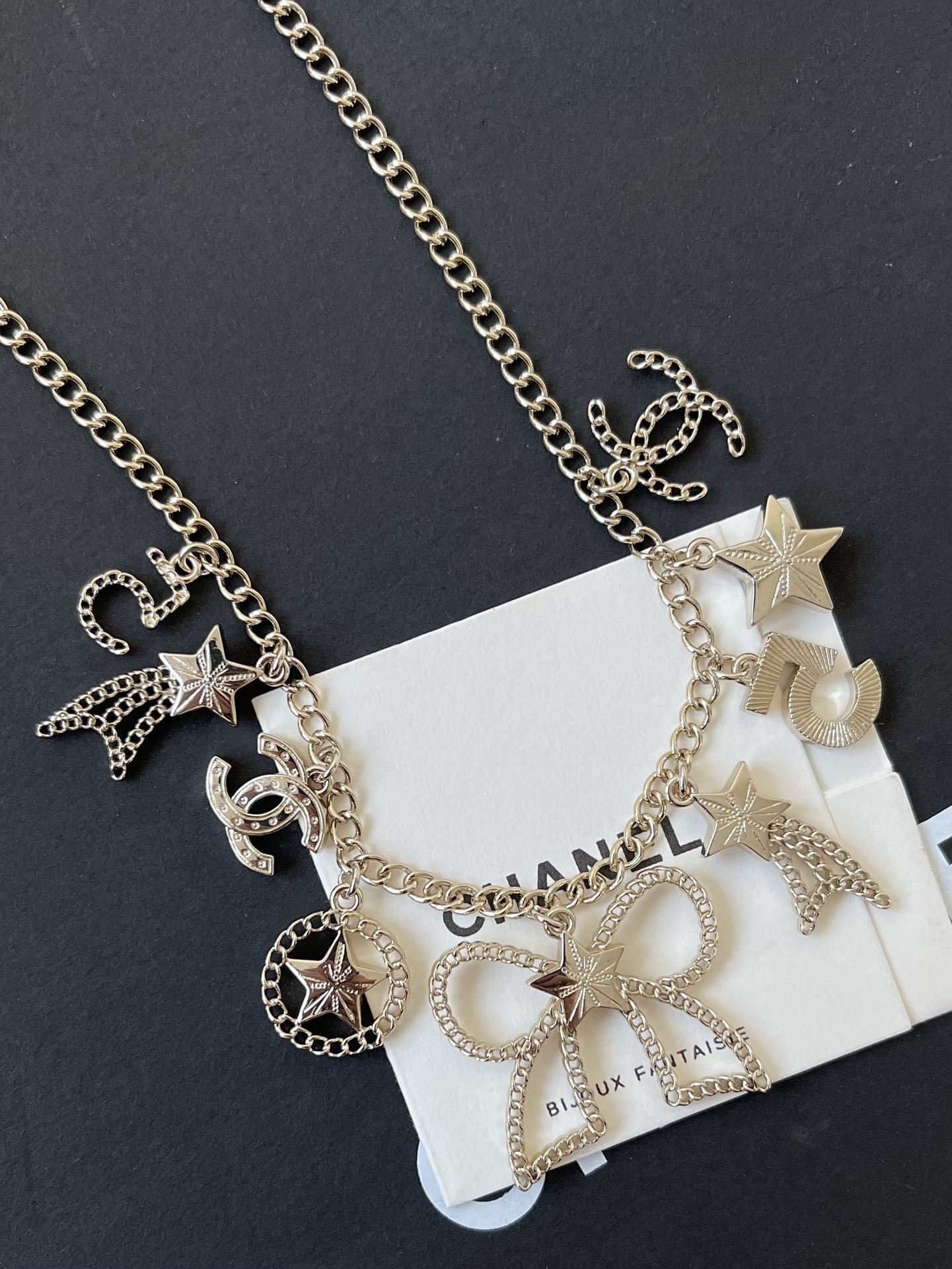 Chanel 2025/26 Fall-Winter Gold-Tone Rhinestone Charm Necklace