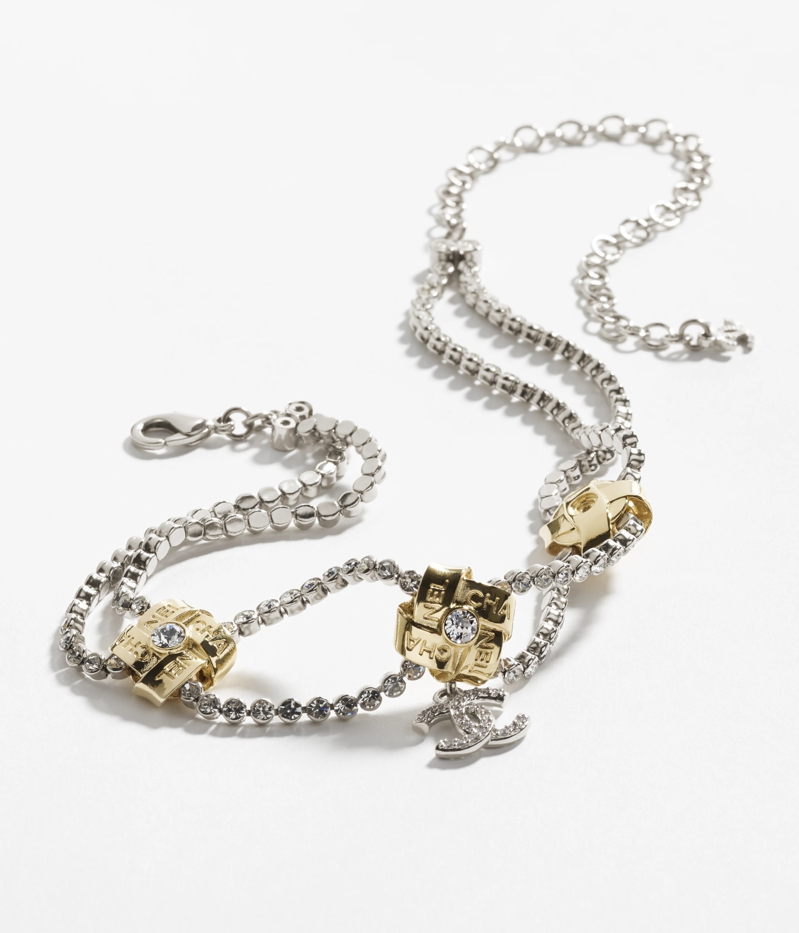 Chanel Metiers d'Art 2024/25 Crystal & Gold Double Strand Necklace