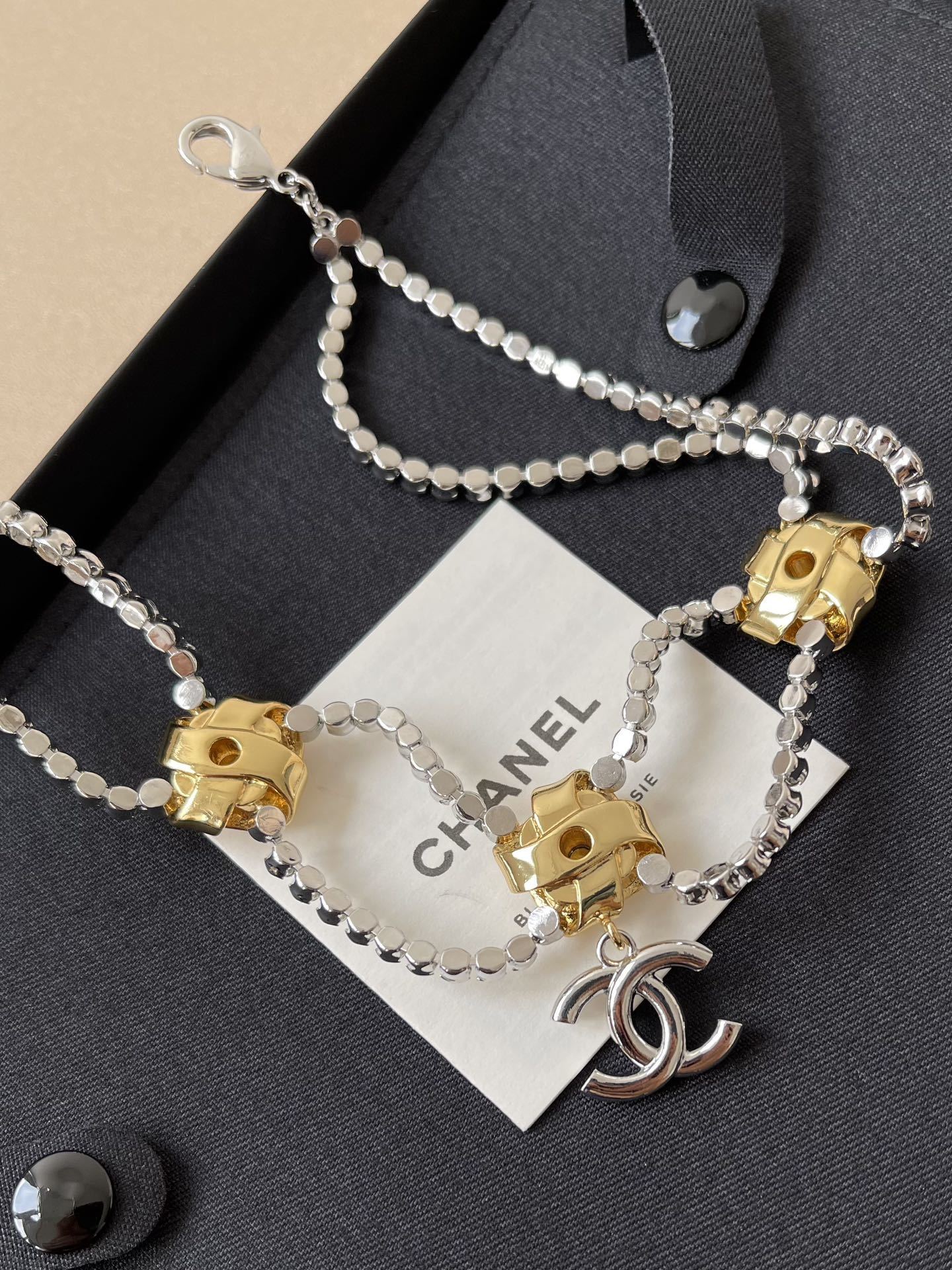 Chanel Metiers d'Art 2024/25 Crystal & Gold Double Strand Necklace