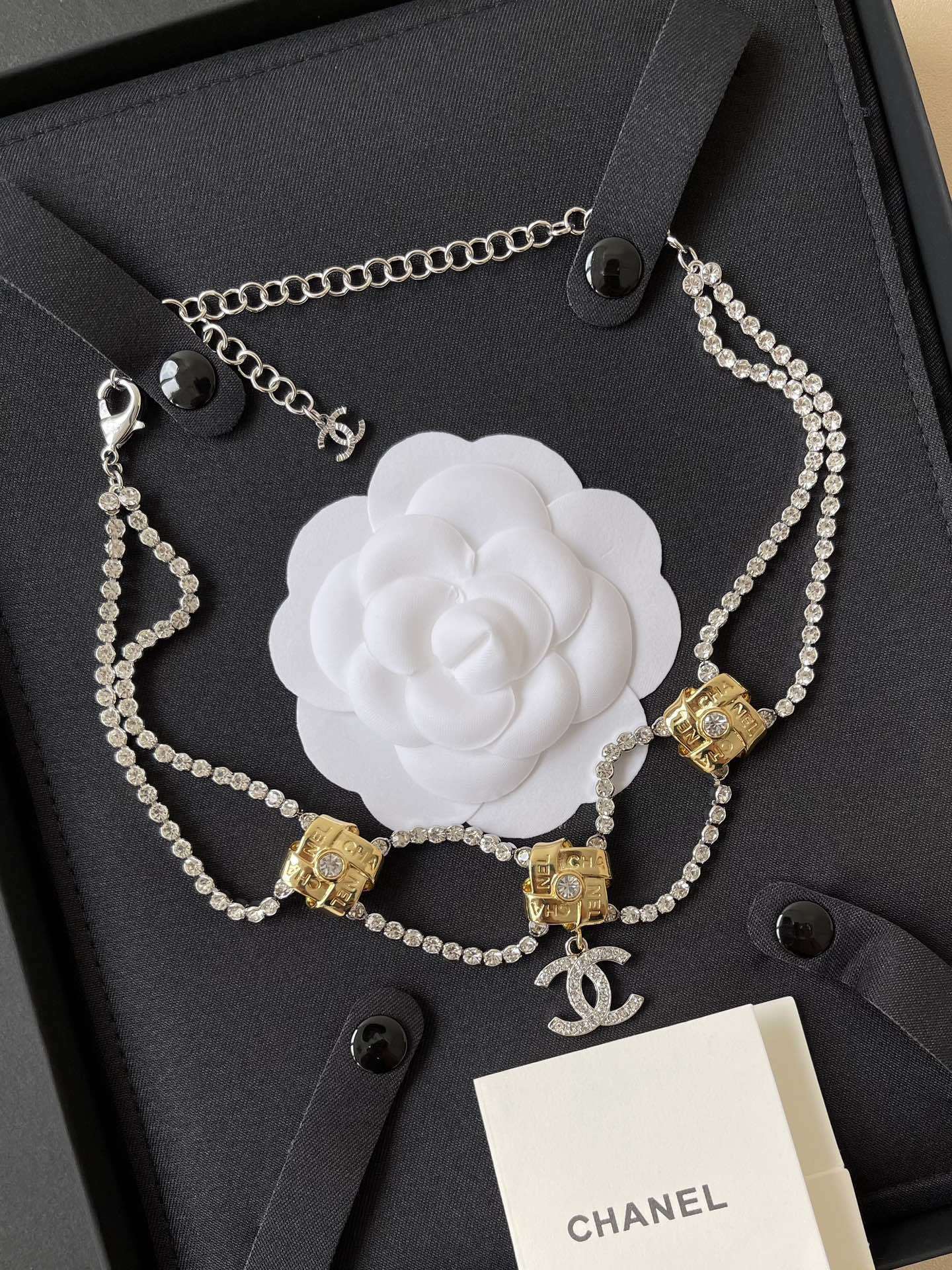 Chanel Metiers d'Art 2024/25 Crystal & Gold Double Strand Necklace