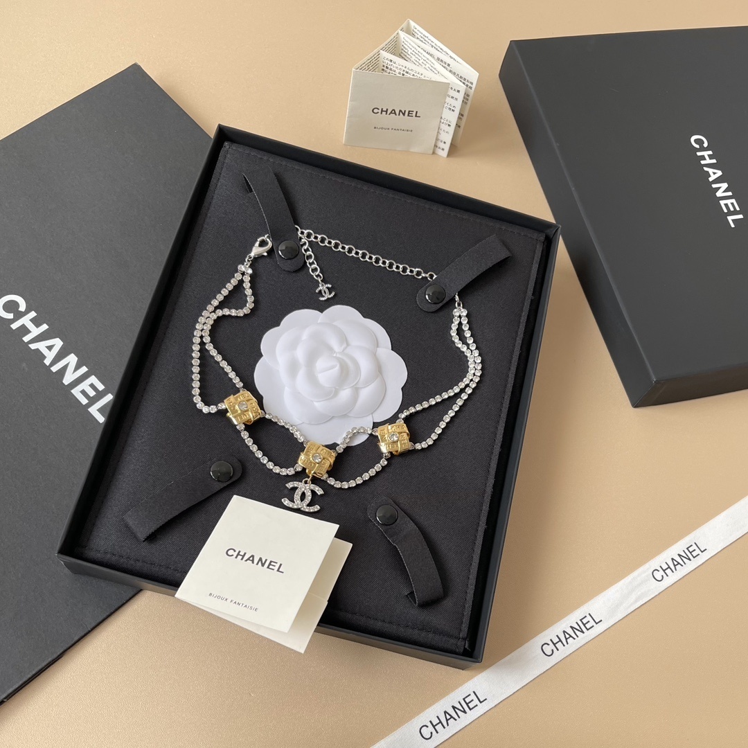 Chanel Metiers d'Art 2024/25 Crystal & Gold Double Strand Necklace