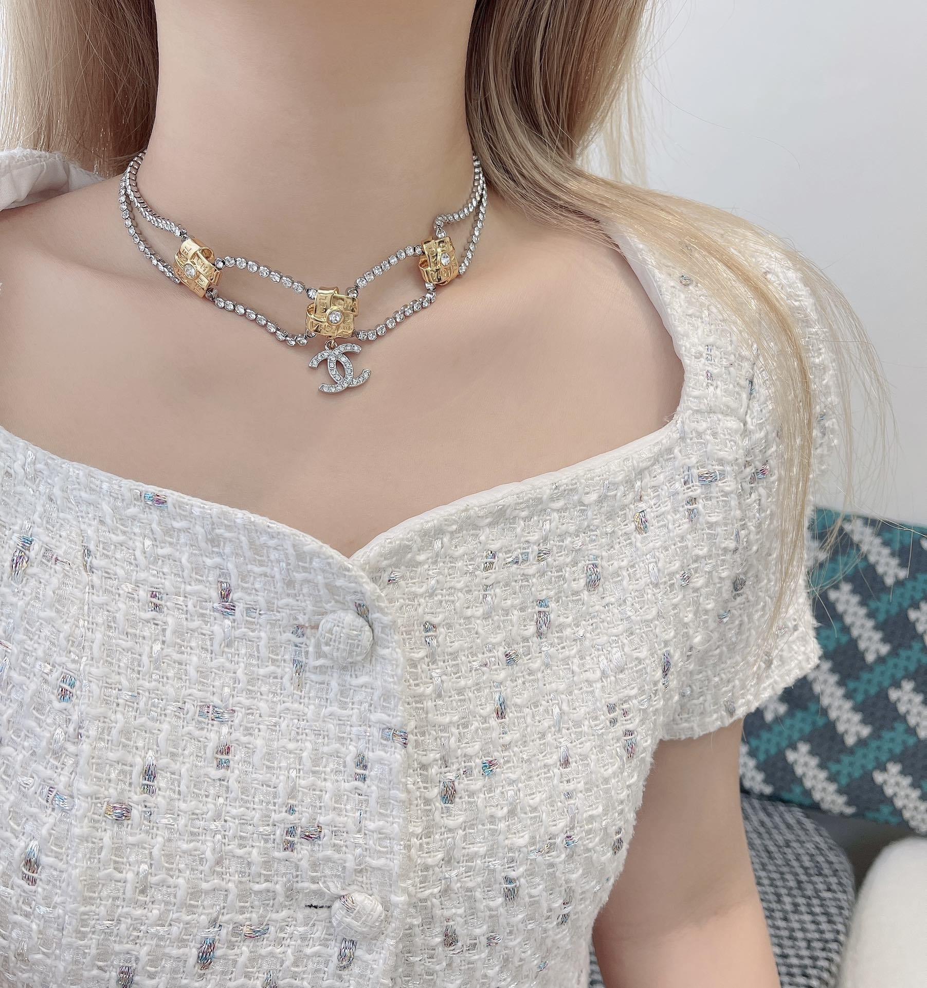 Chanel Metiers d'Art 2024/25 Crystal & Gold Double Strand Necklace