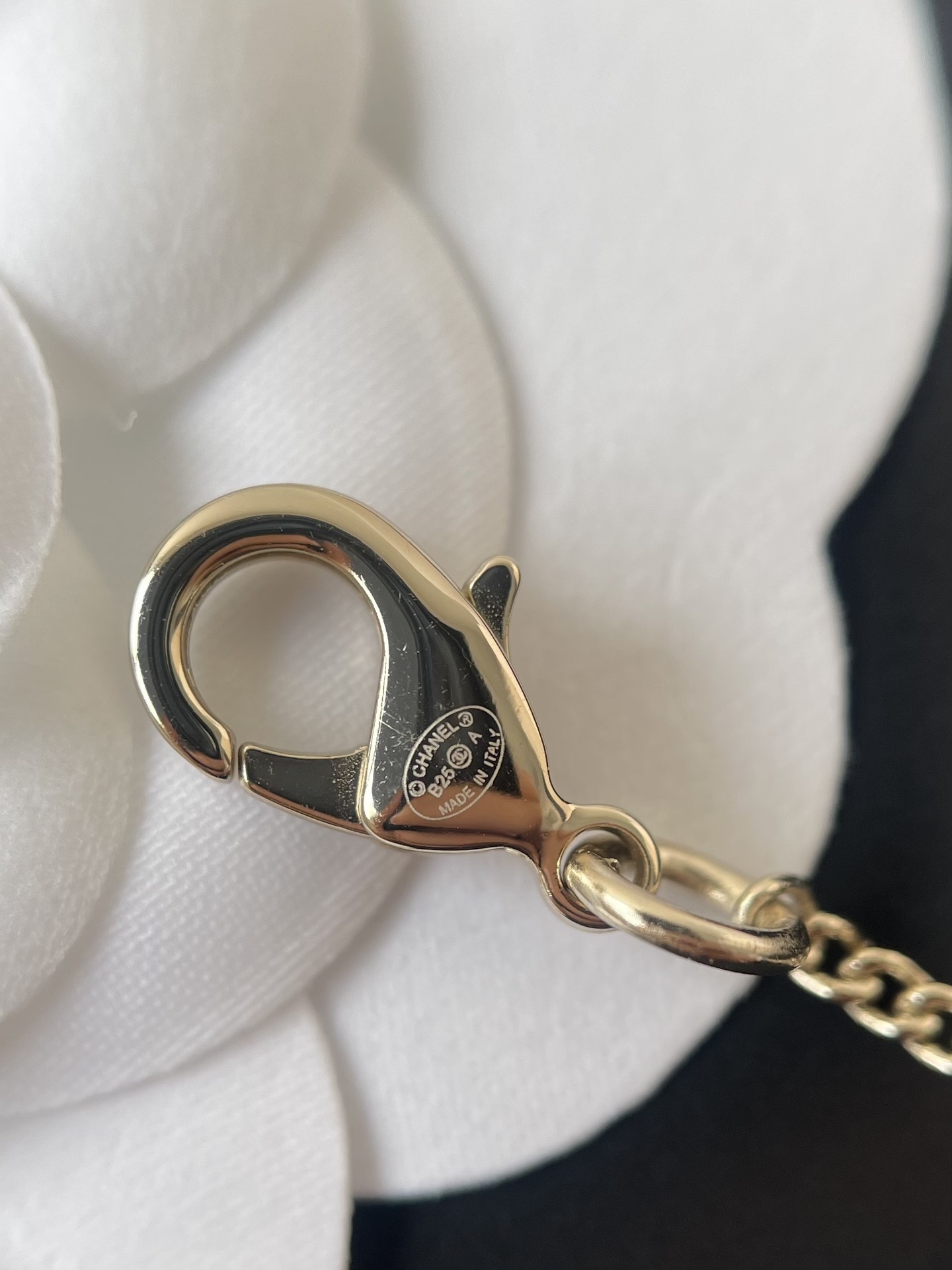 Chanel CC Logo Crystal Sphere Necklace - Elegant Gold Tone Jewelry