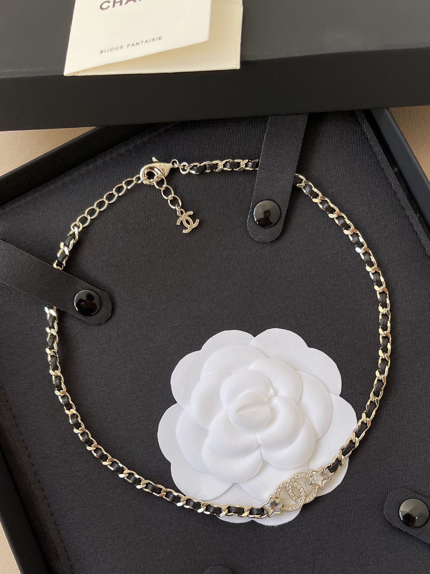 Chanel Fall/Winter 2025 CC Crystal Leather Chain Necklace