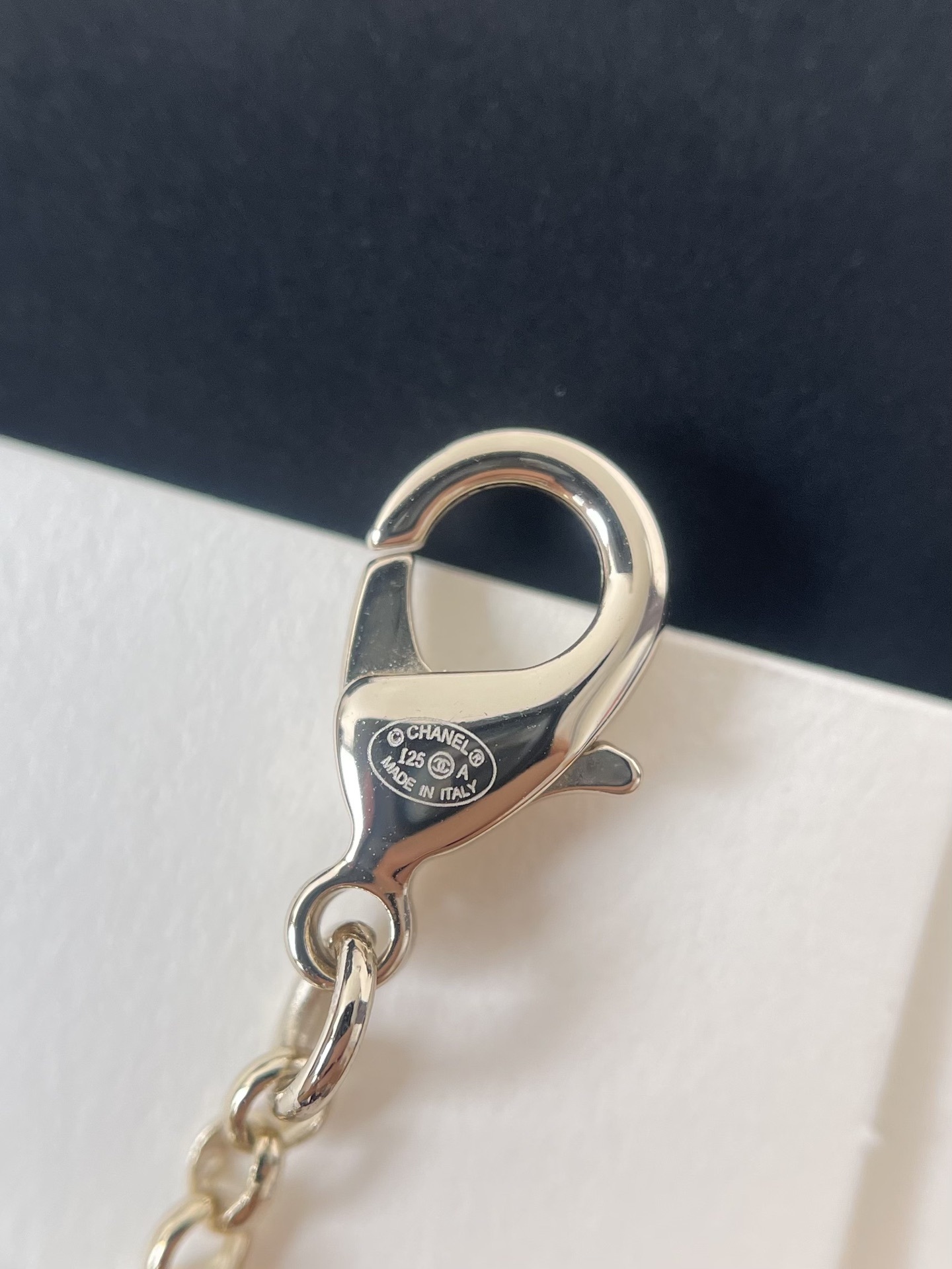 Chanel Gold Leaf CC Logo Necklace with Pink Crystal Pendants