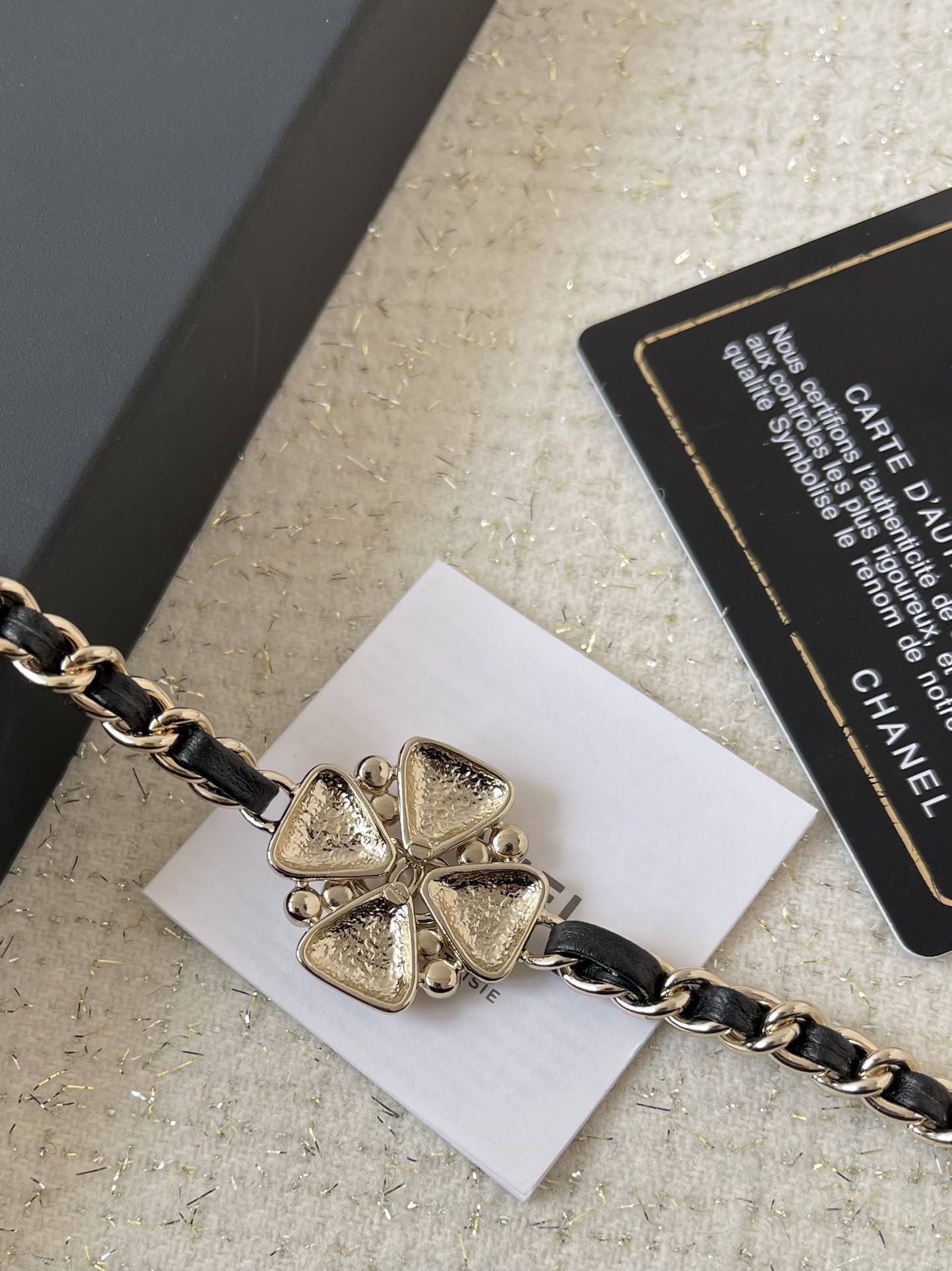 Designer Crystal Camellia Flower Leather Chain Choker Necklace