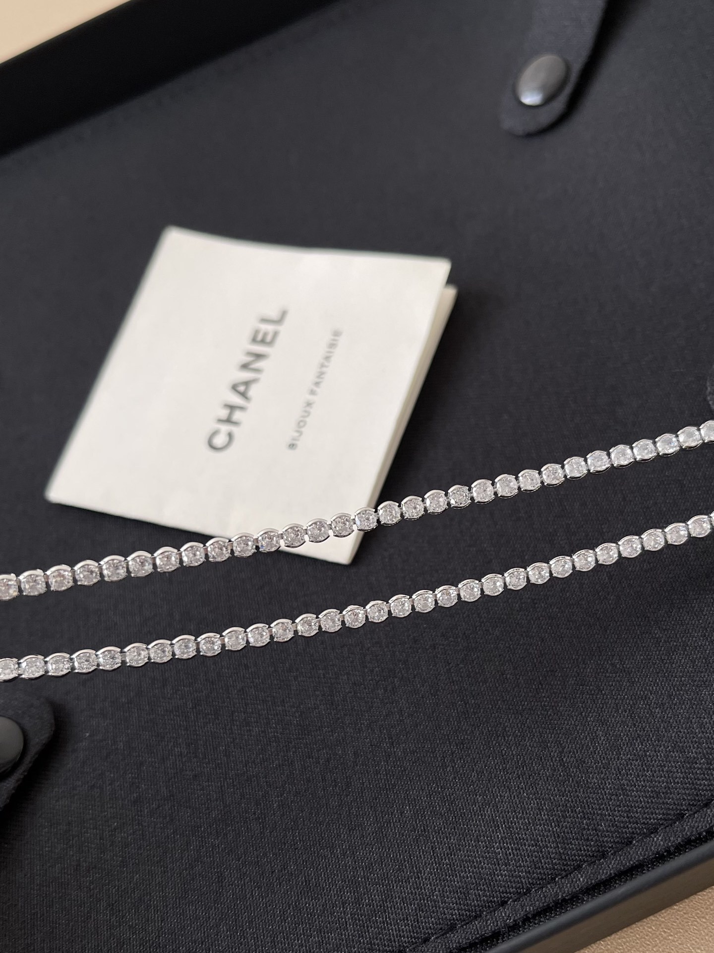 Elegant Pearl & Crystal Bow Necklace - Designer CC Logo Jewelry