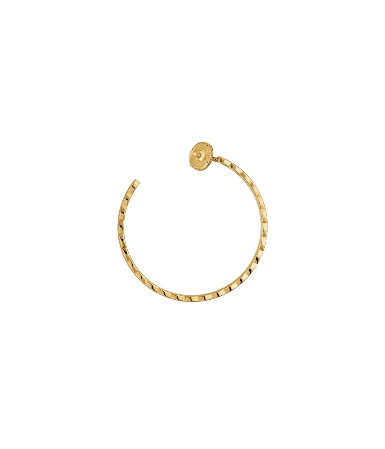 Chanel Coco Crush Hoop Earrings - 18K Beige Gold Quilted Motif