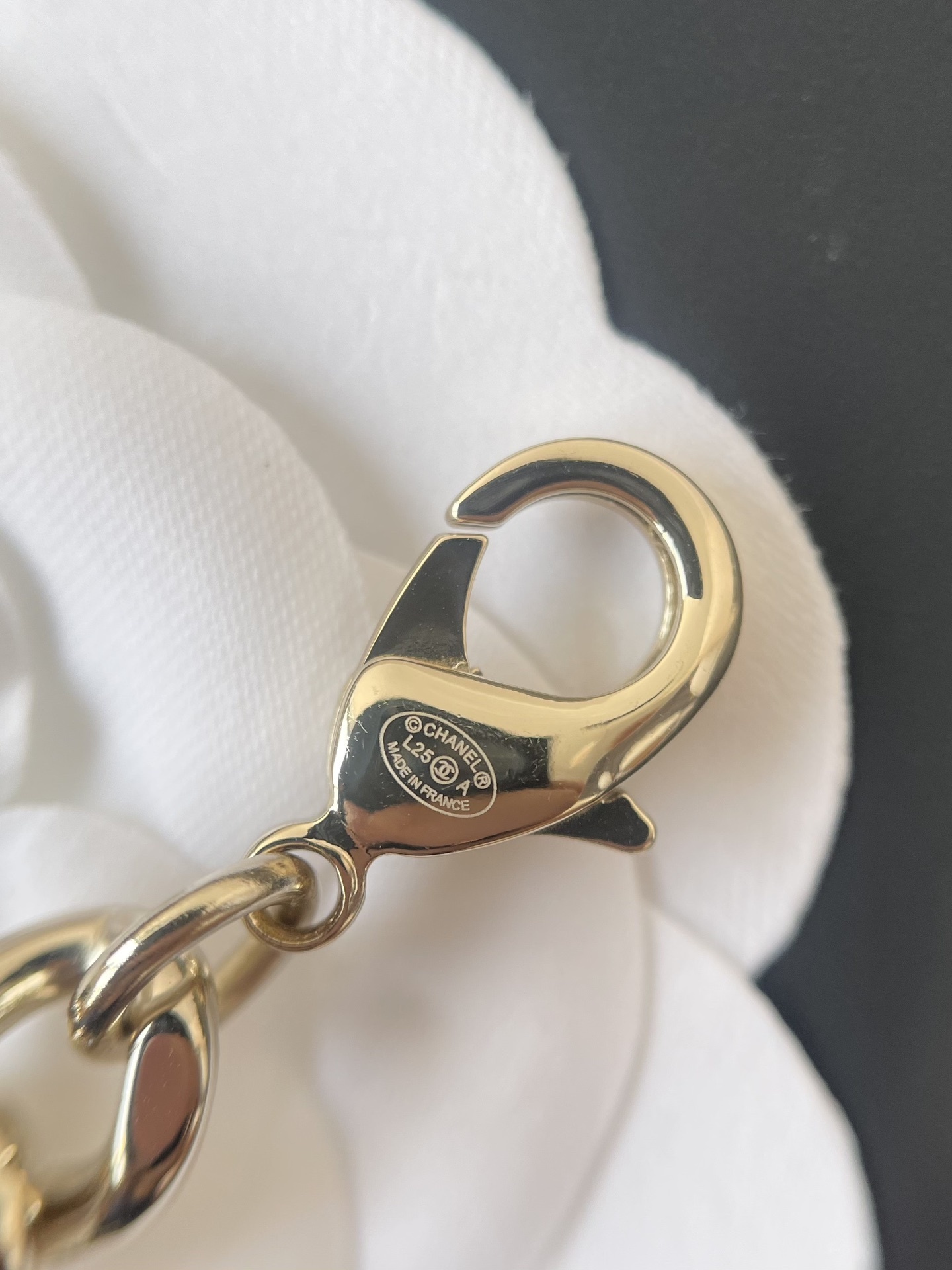 Chanel CC Padlock Necklace - Gold Chain & Black Leather Pendant