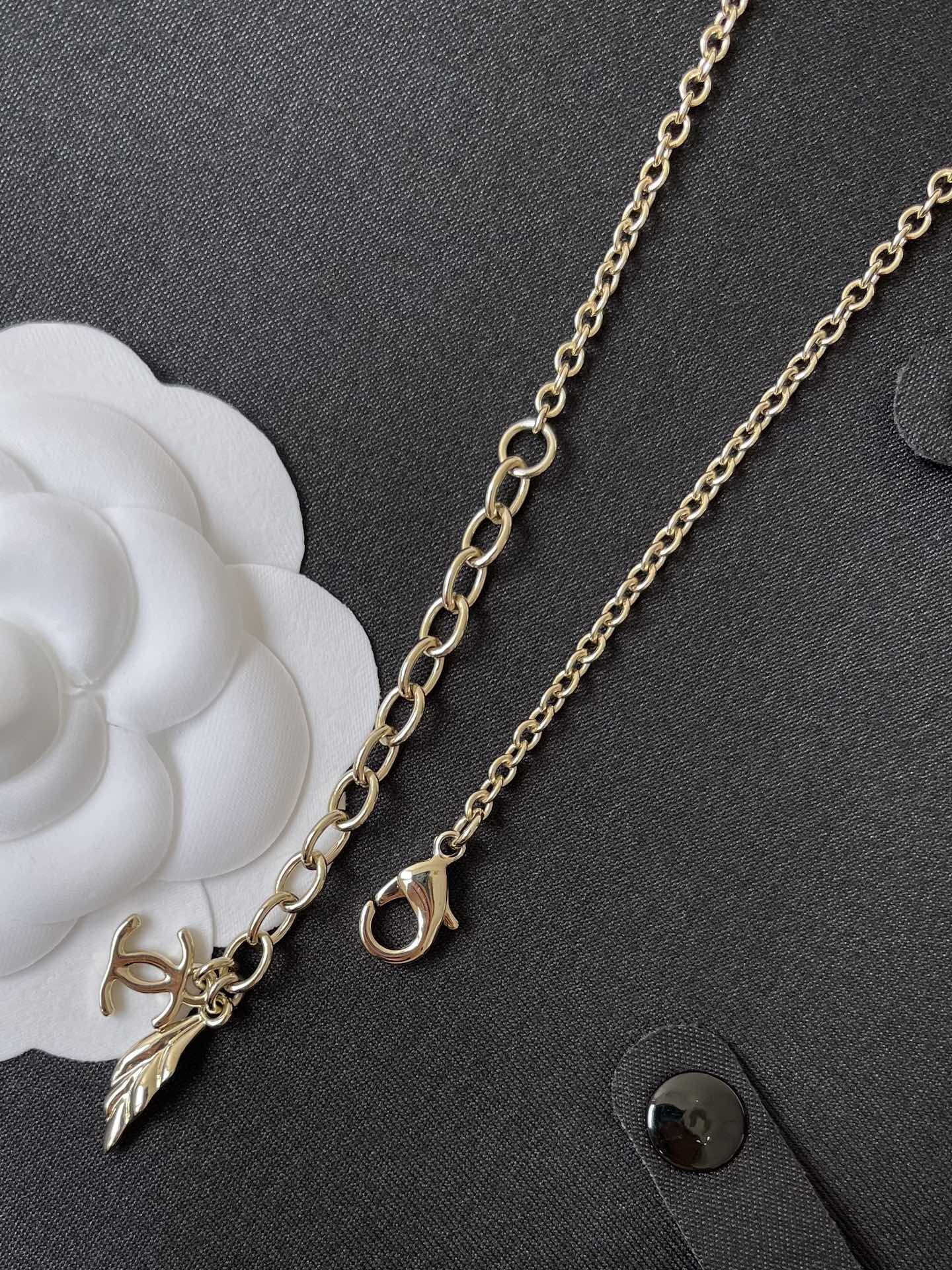 Chanel 2024/25 Long Pendant Necklace Gold Pink Resin Fruit CC Logo