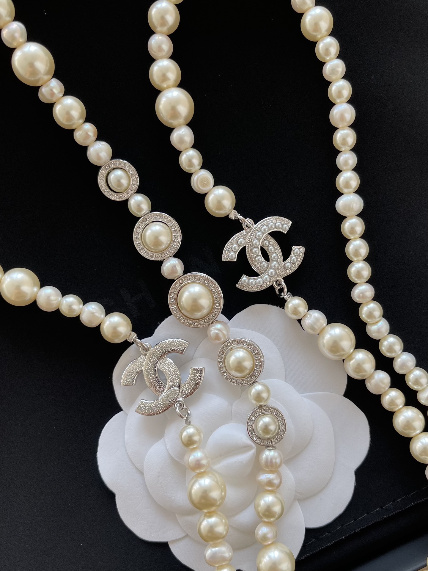 Luxury Pearl Tassel Necklace & Waist Belt with Crystal Accents