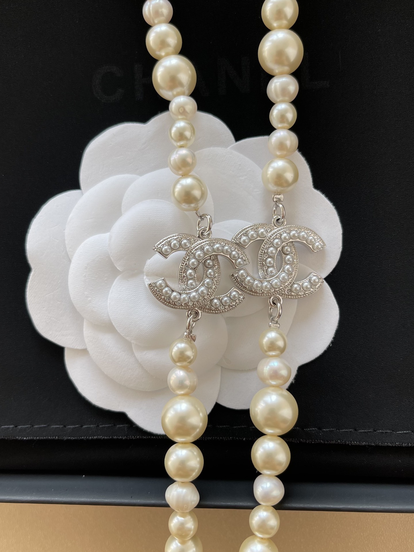 Luxury Pearl Tassel Necklace & Waist Belt with Crystal Accents