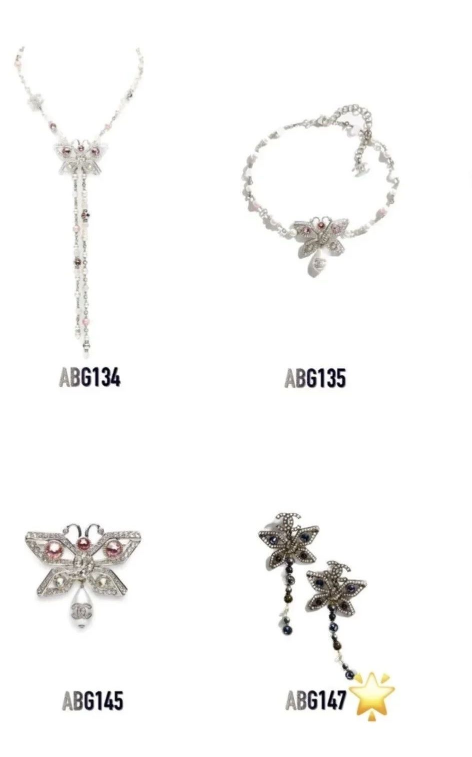 Elegant Silver Butterfly Jewelry Set with Pink Crystals & Pearls