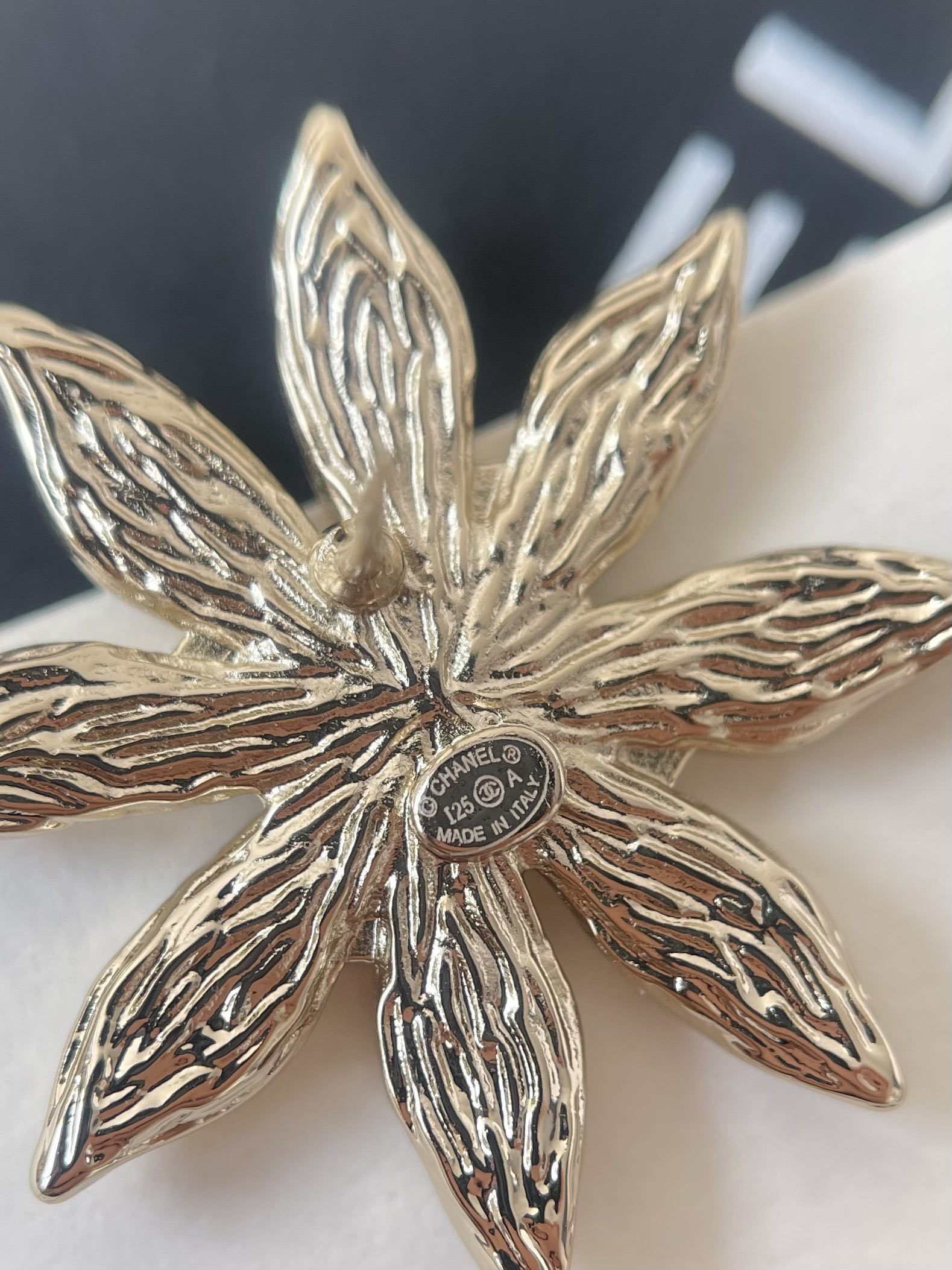 Chanel 25A Gold Sunflower CC Logo Crystal Stud Earrings