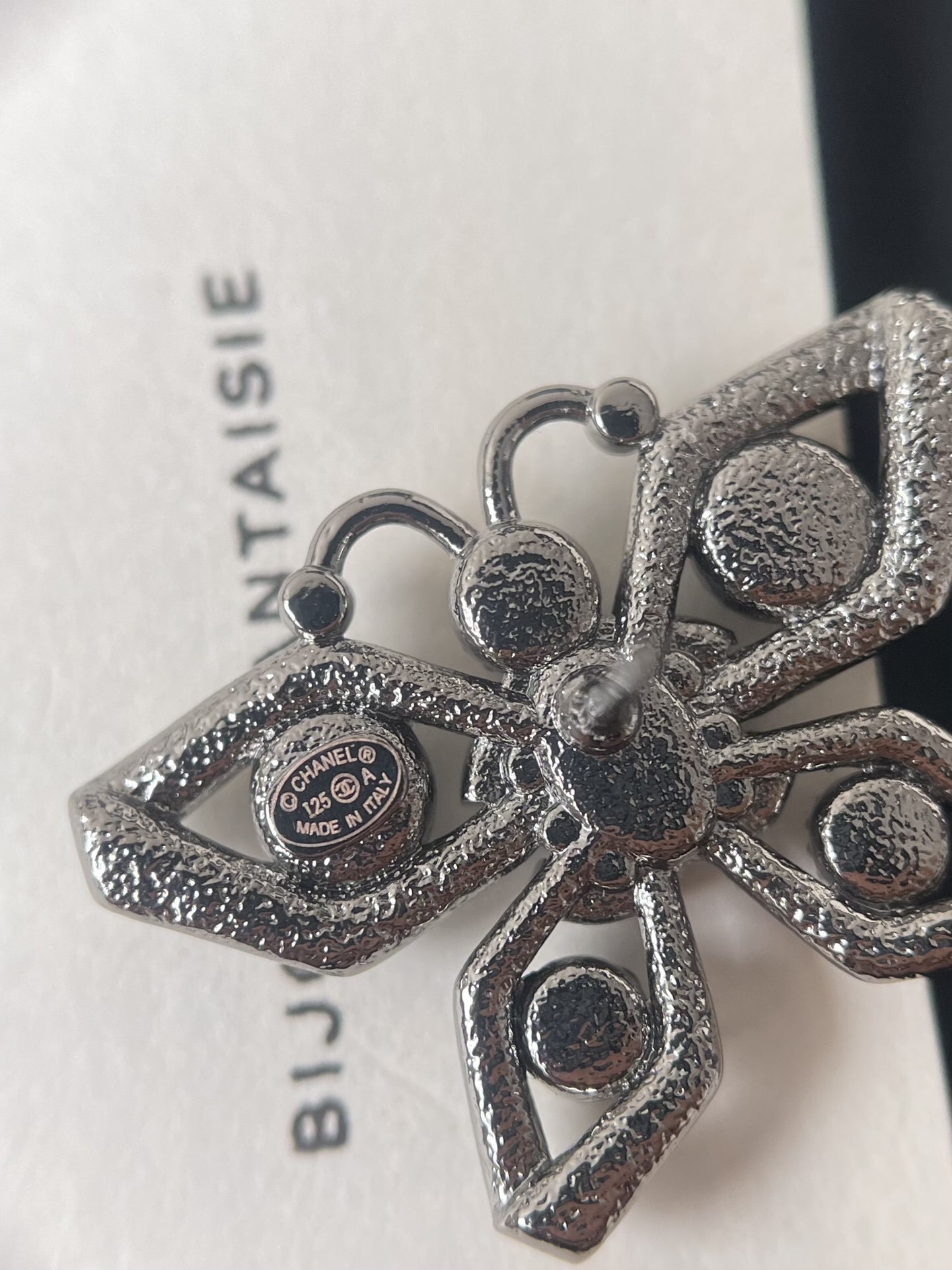 Chanel Butterfly CC Logo Earrings - Blue Crystal & Rhinestone Studs