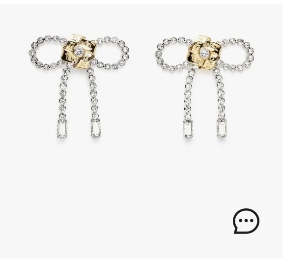 Luxury Crystal Ribbon Bow Dangle Earrings – Gold & Silver Tone