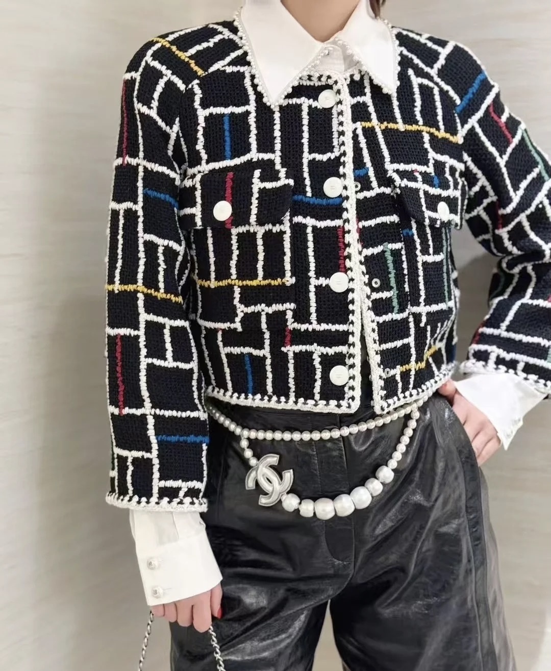 Luxury Multi-Way Pearl Necklace and Waist Belt with CC Logo