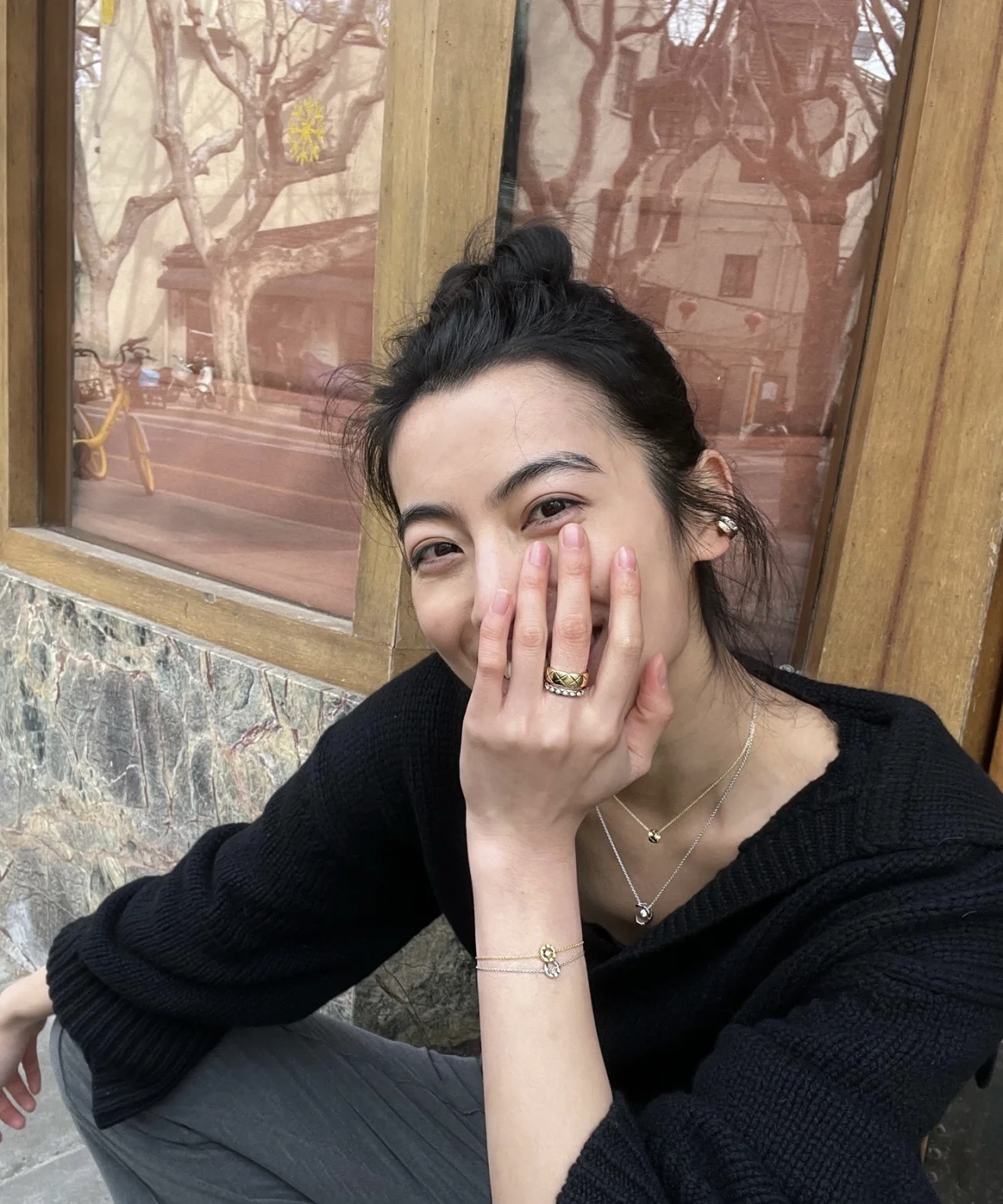 Luxury Quilted Motif Bracelet - 18K Gold & Diamond Accent