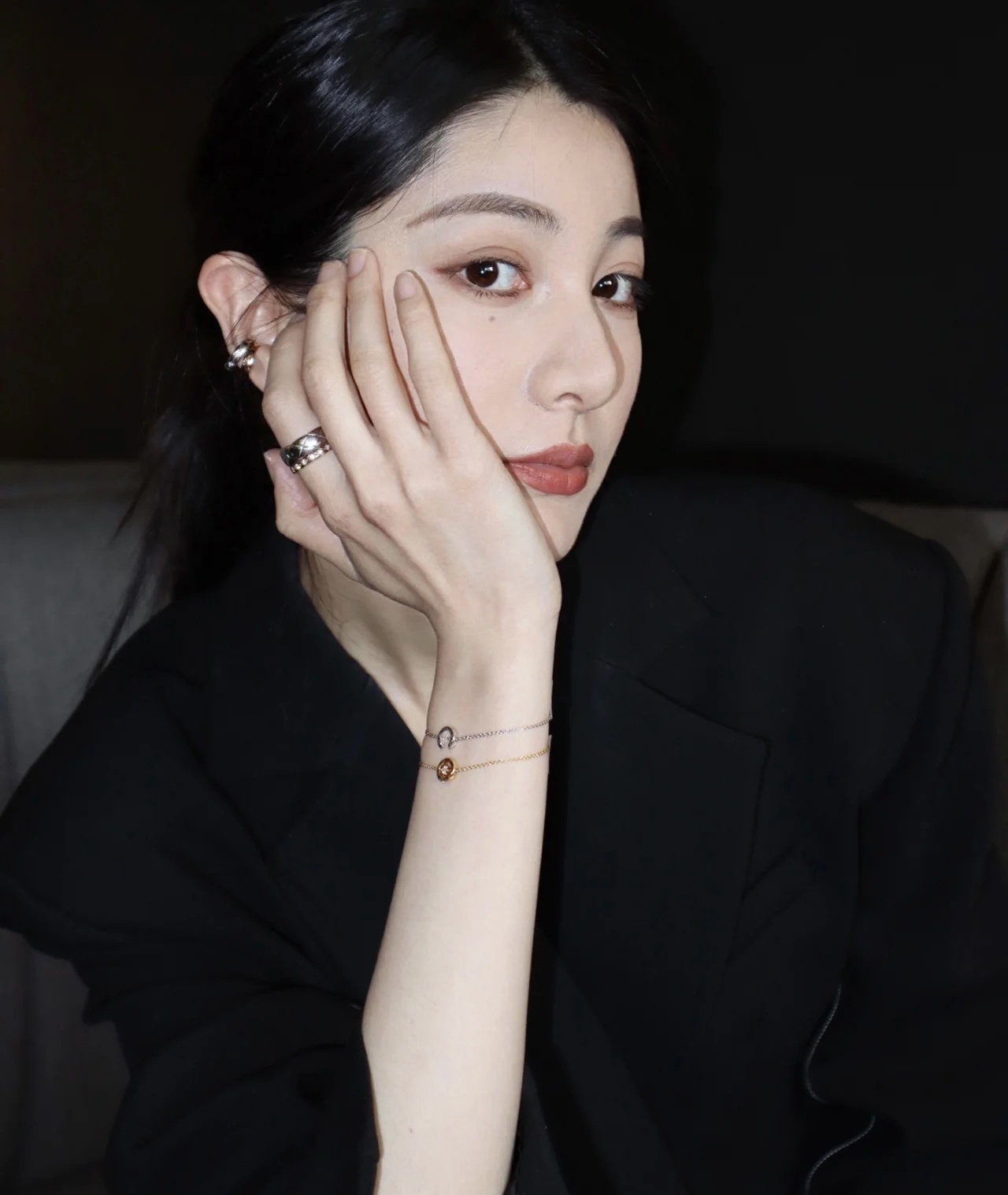 Luxury Quilted Motif Bracelet - 18K Gold & Diamond Accent