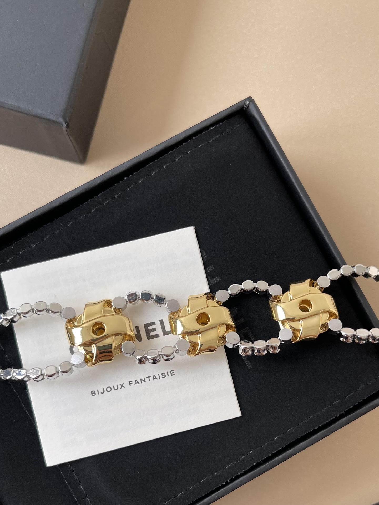 Chanel 2024/25 Métiers d'Art Gold & Crystal Double Strand Bracelet