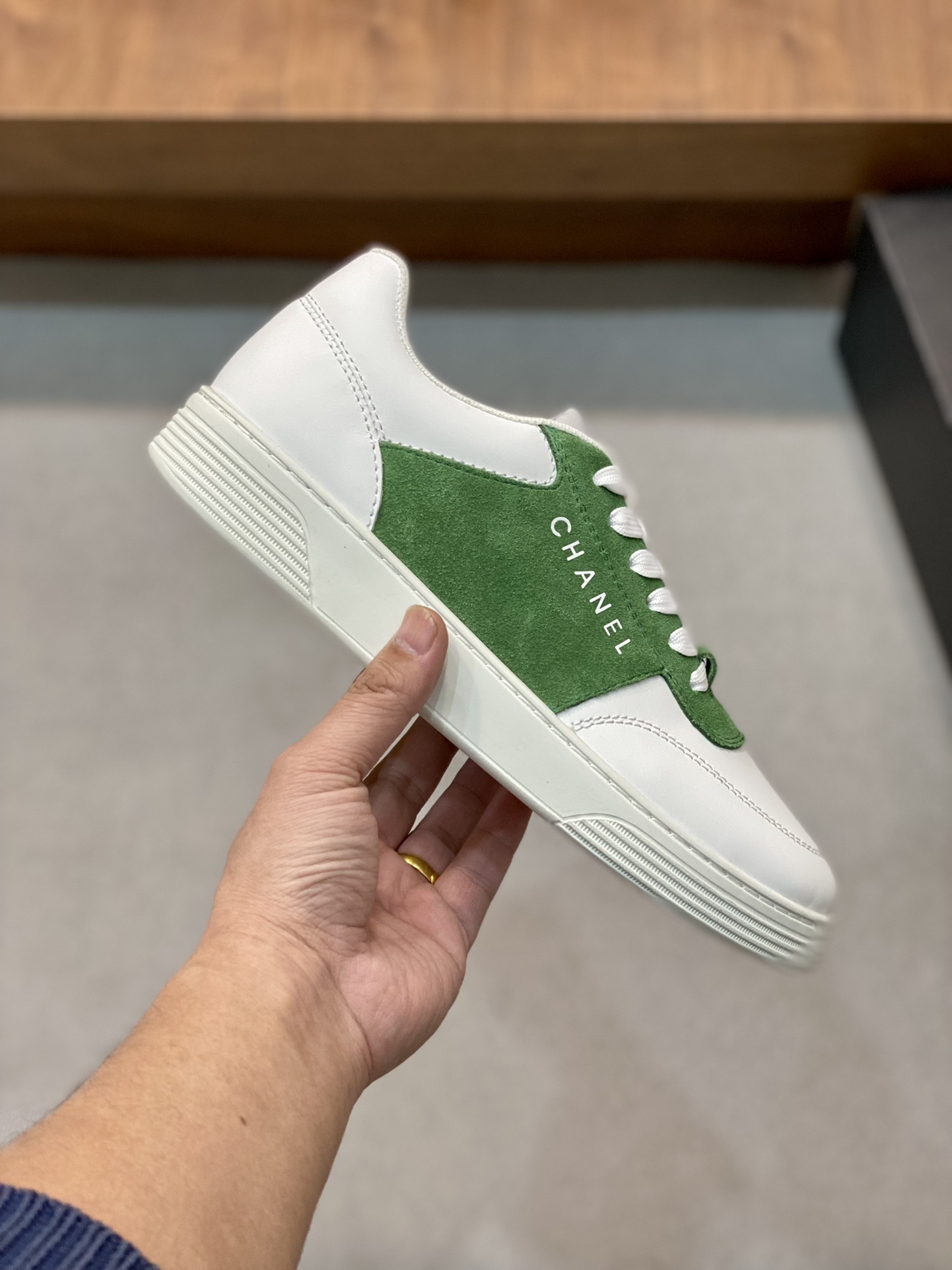 Chanel White & Green Suede Sneakers - Luxury Women's Casual Shoes