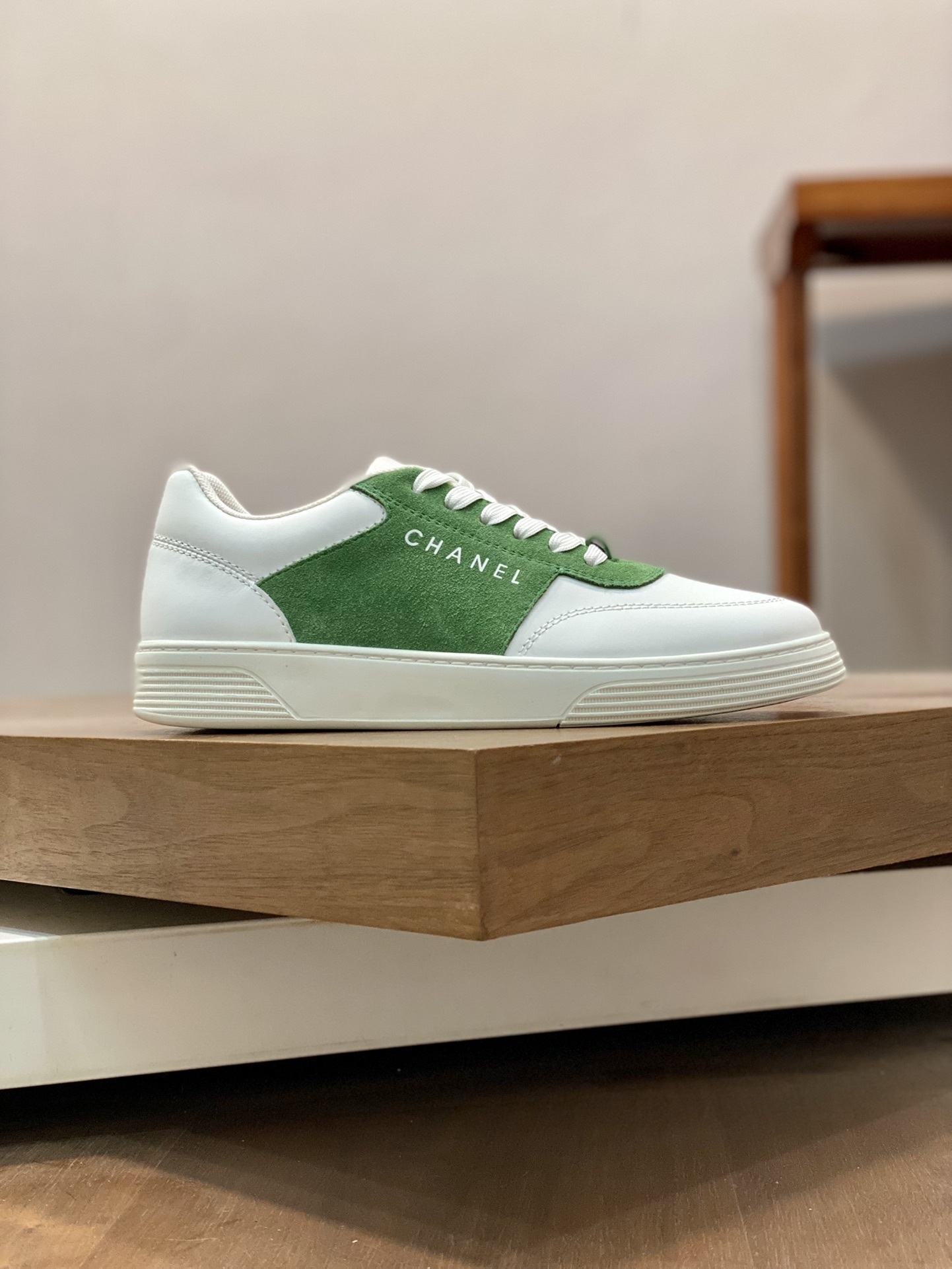 Chanel White & Green Suede Sneakers - Luxury Women's Casual Shoes