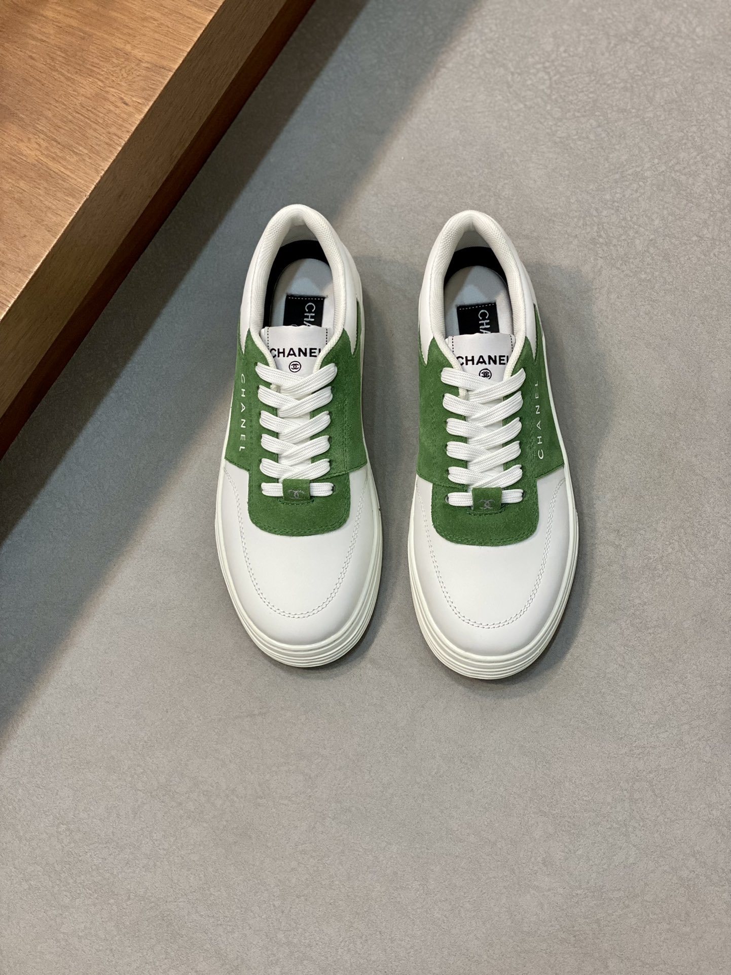 Chanel White & Green Suede Sneakers – Luxury Women’s Casual Shoes