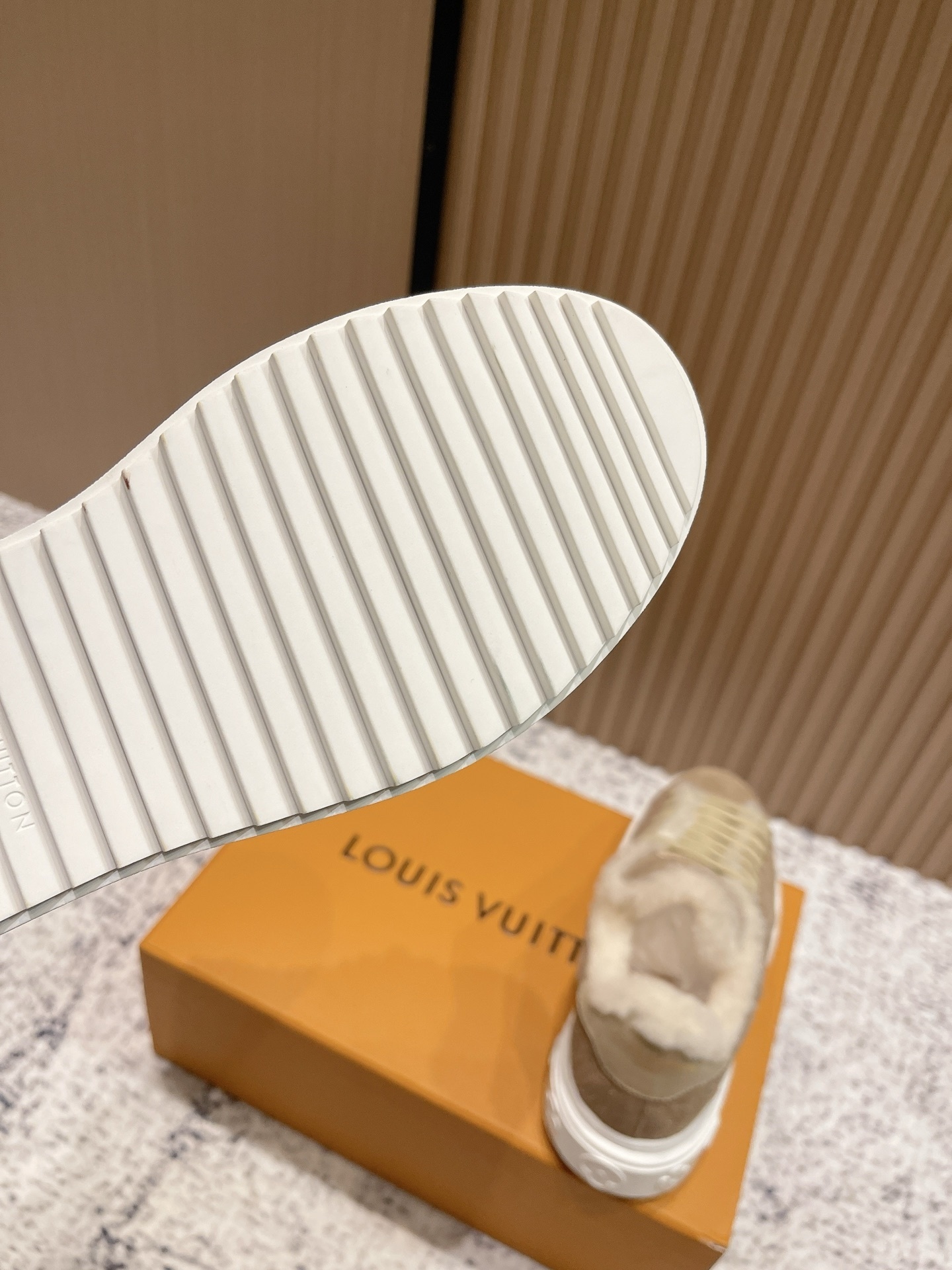 Louis Vuitton Shearling-Lined Monogram Suede Sneakers for Women