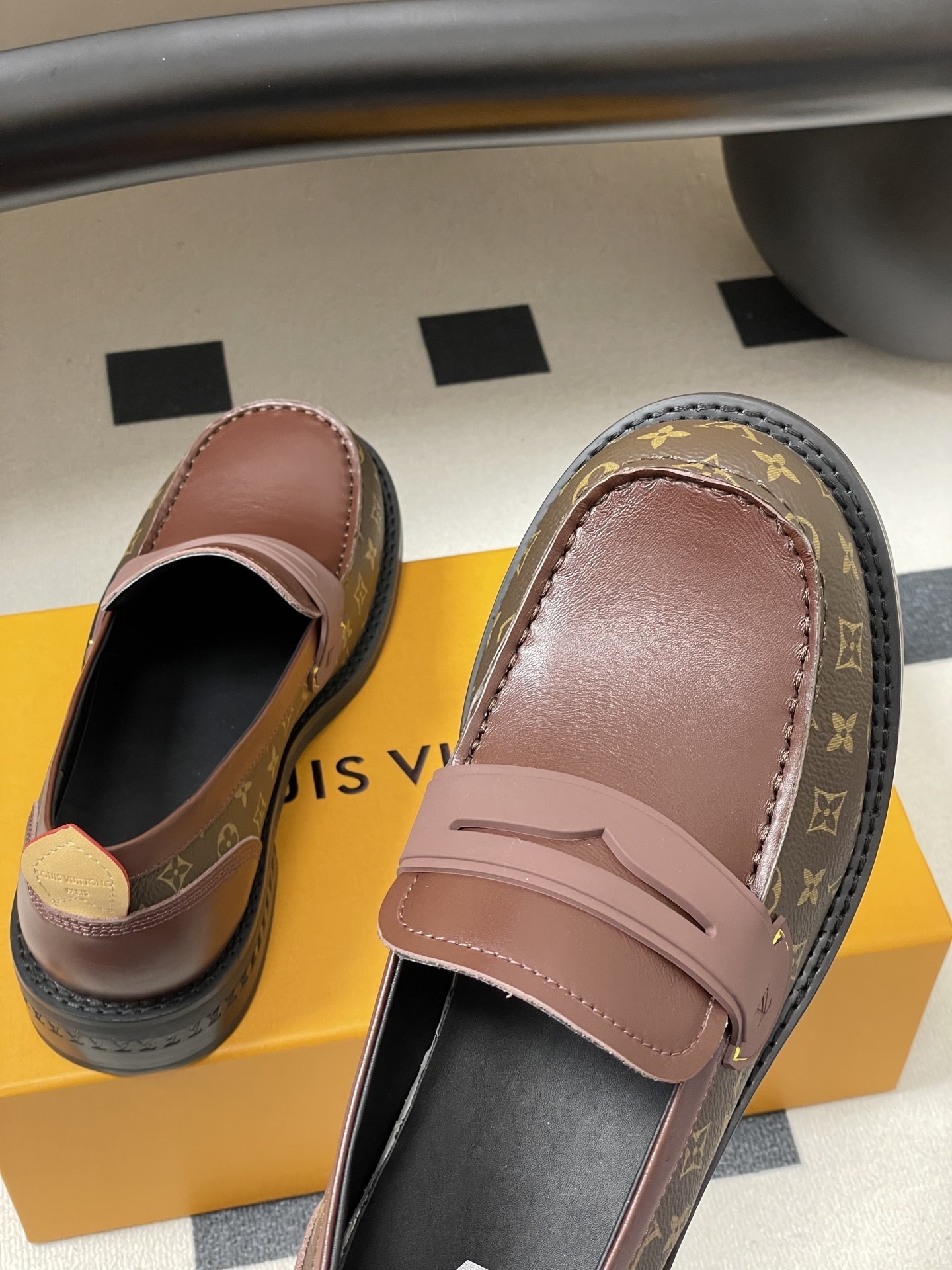 Louis Vuitton Monogram Canvas & Leather Penny Loafers