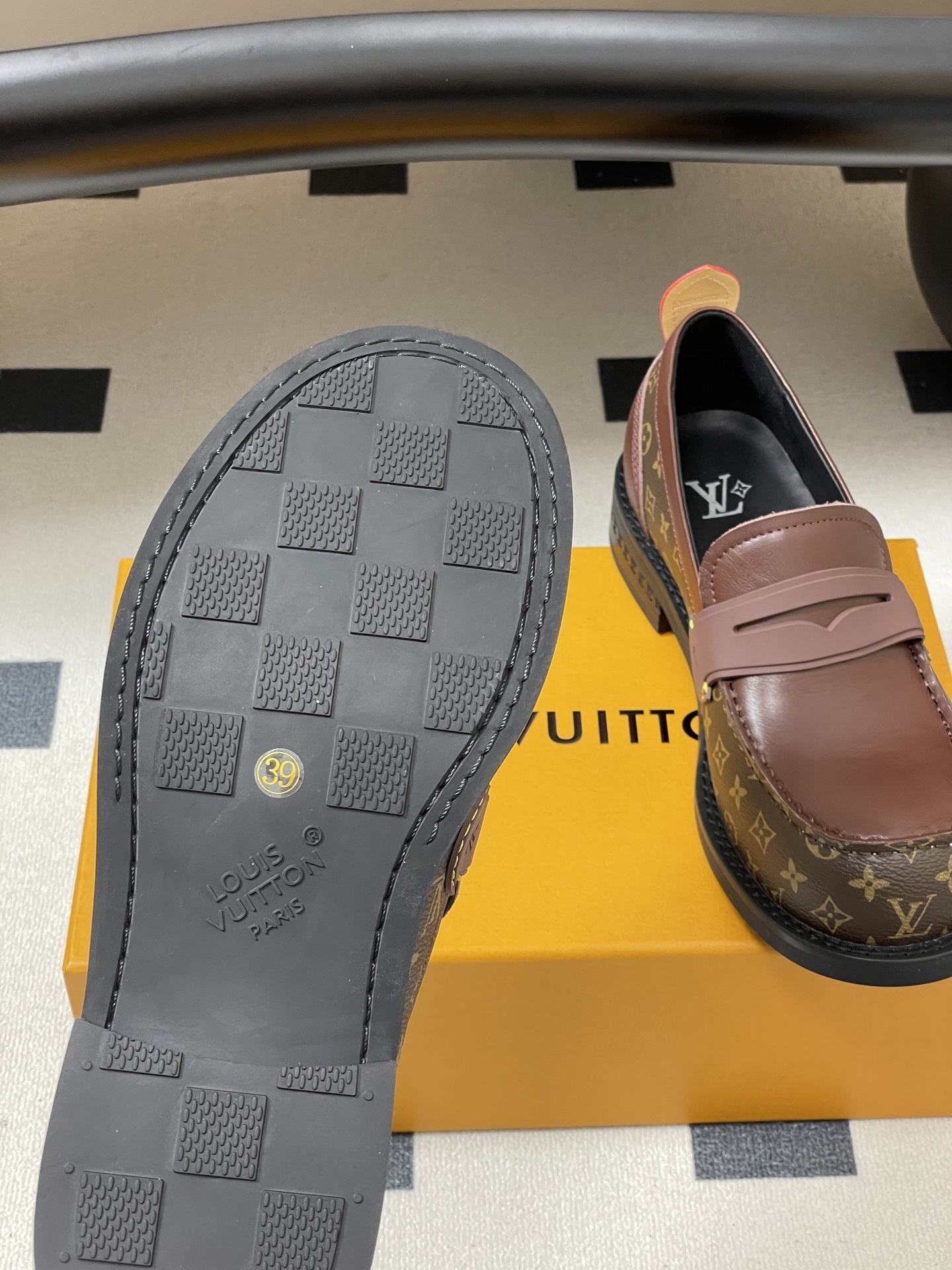 Louis Vuitton Monogram Canvas & Leather Penny Loafers