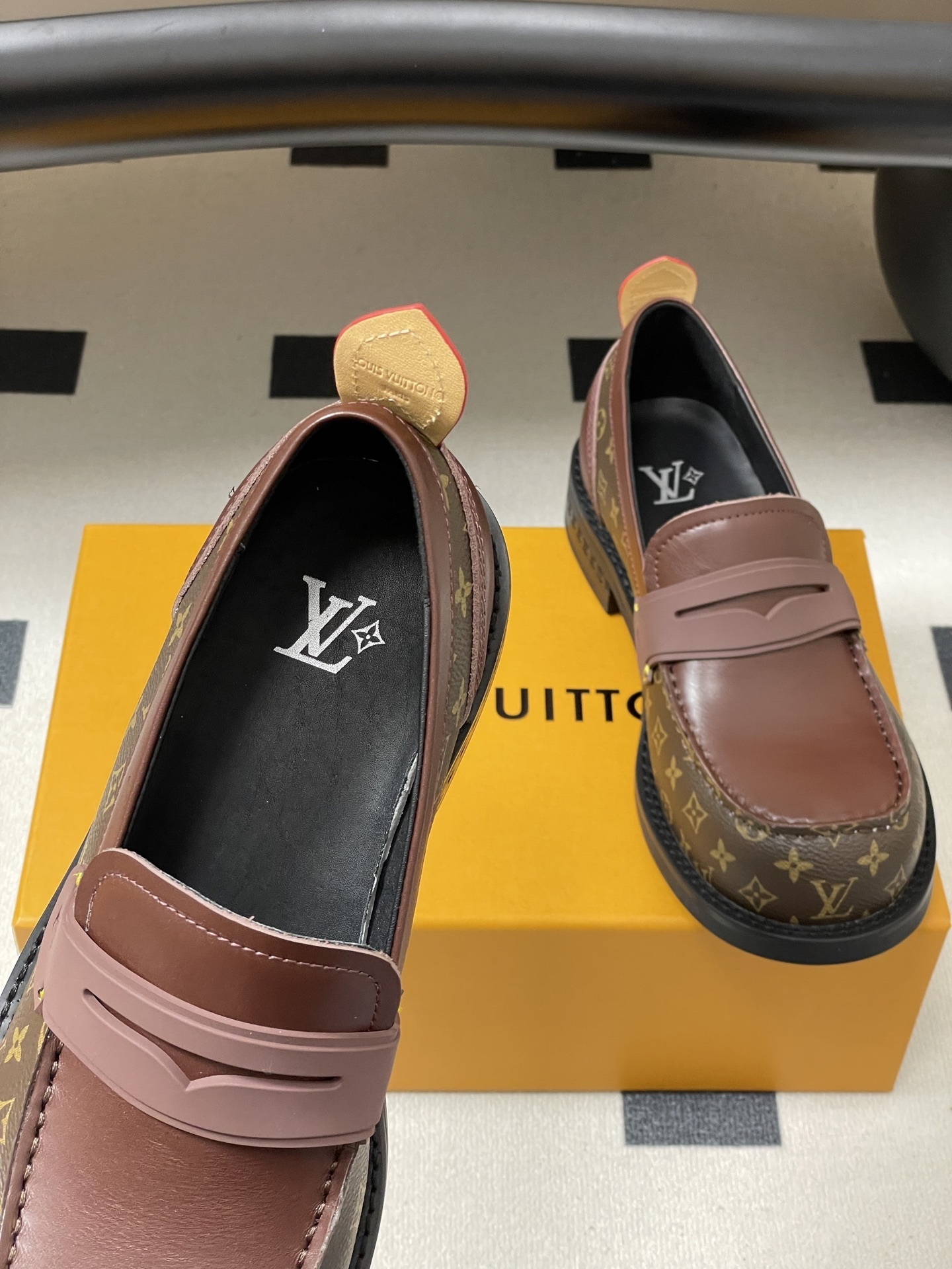 Louis Vuitton Monogram Canvas & Leather Penny Loafers