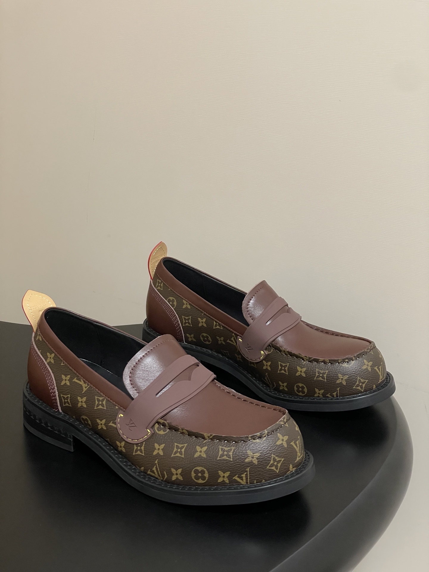 Louis Vuitton Monogram Canvas & Leather Penny Loafers