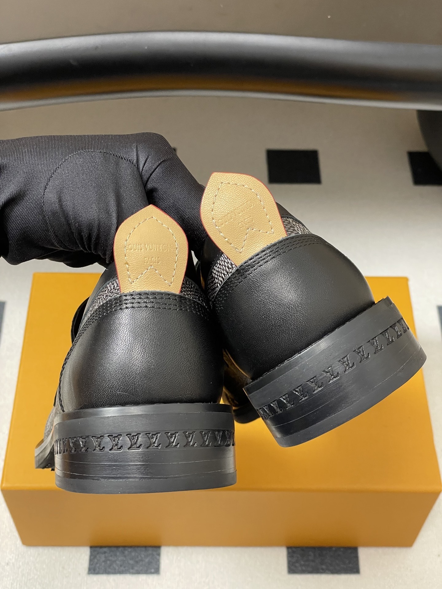 Men's Designer Damier Graphite Leather Penny Loafers - Luxury Shoes