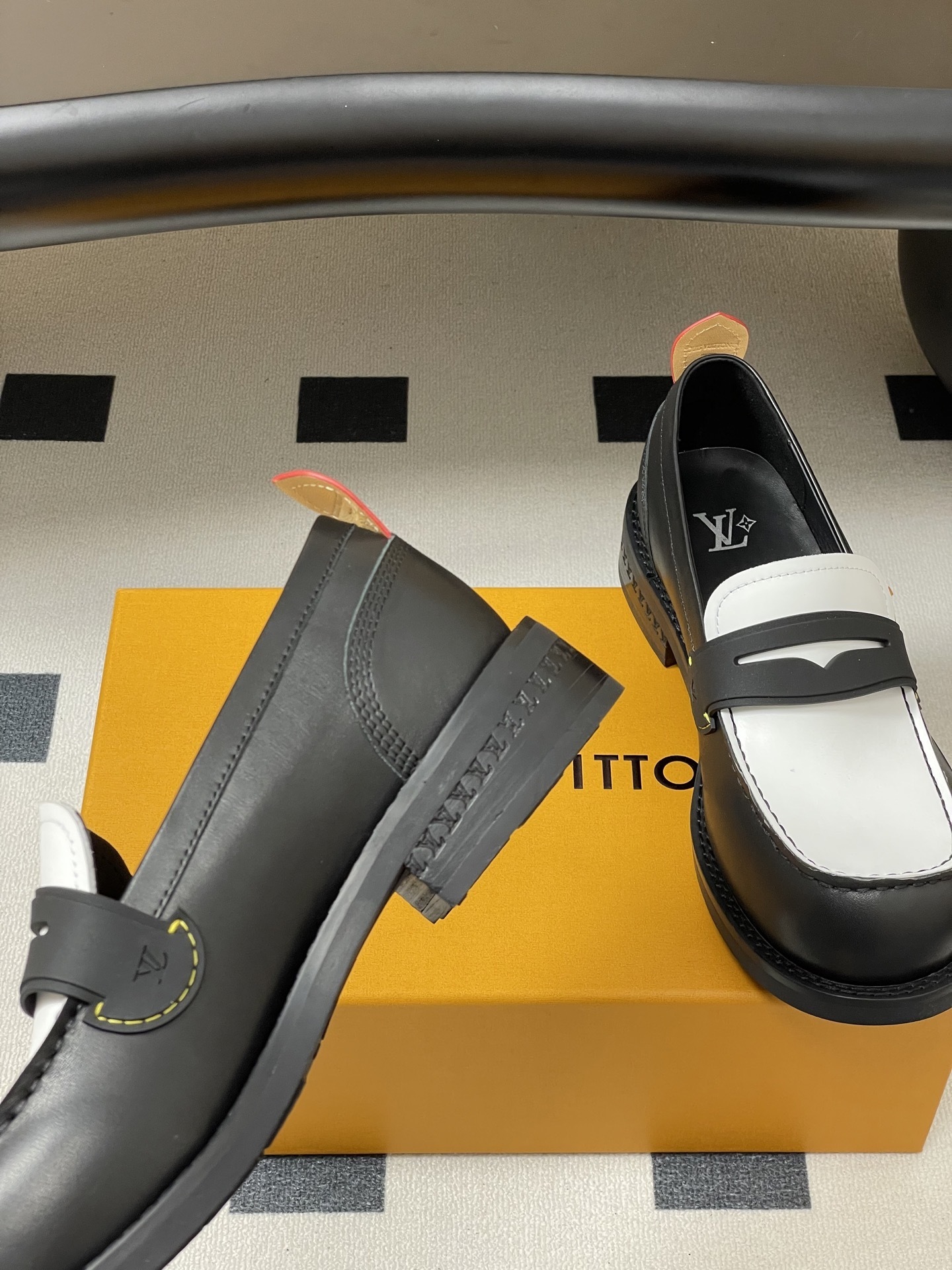 Louis Vuitton Academy Loafers Two-Tone Black & White Leather