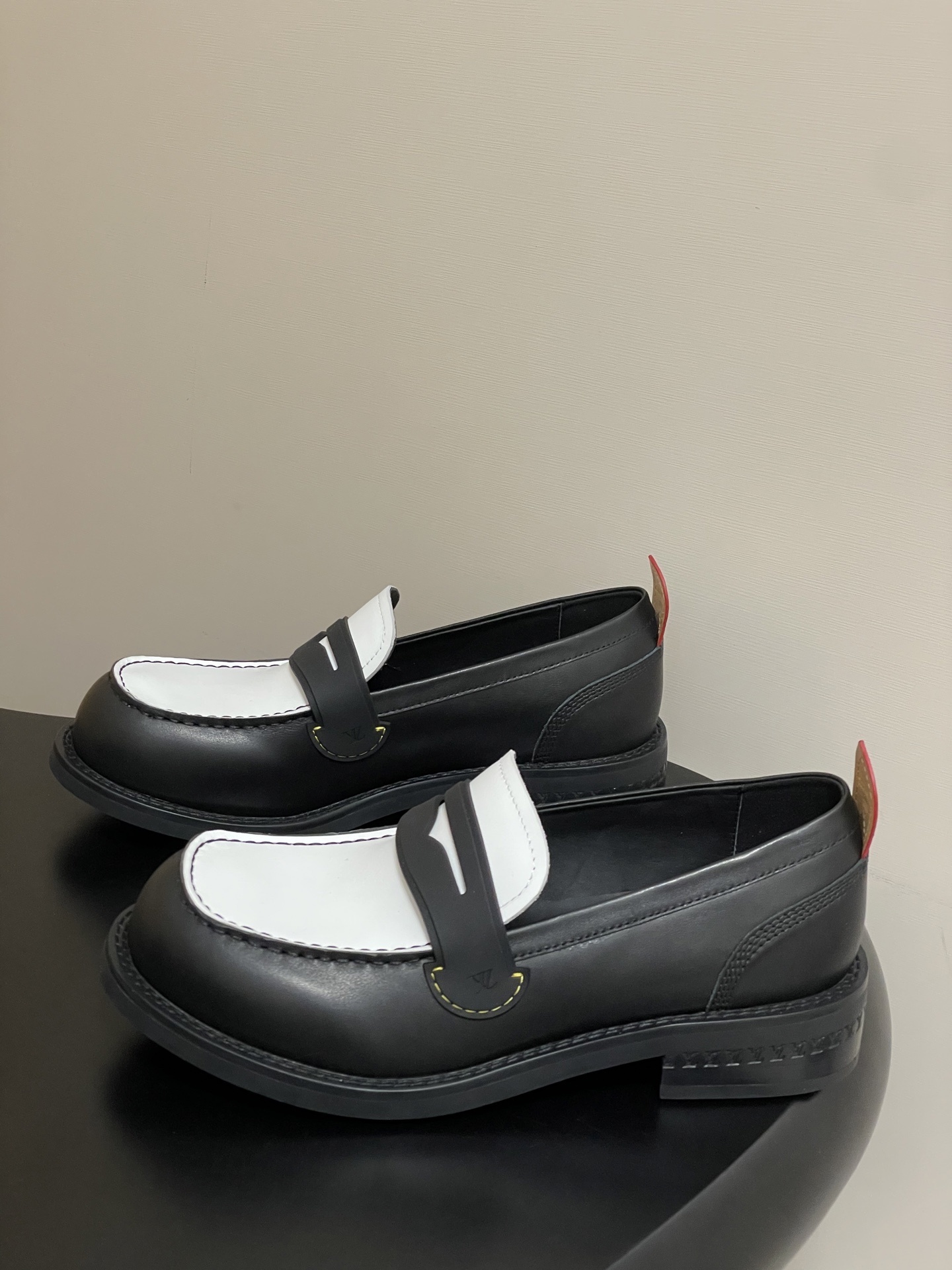 Louis Vuitton Academy Loafers Two-Tone Black & White Leather