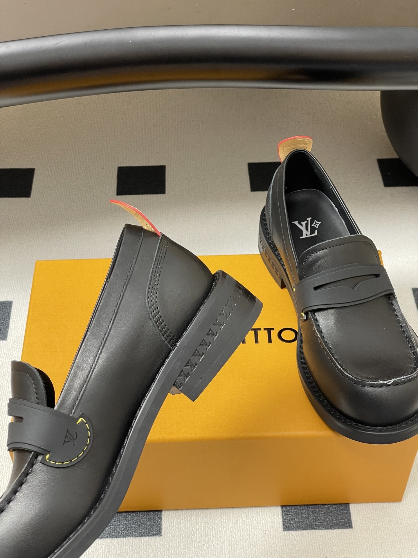 Luxury Black Leather Academy Loafers with Chunky Sole