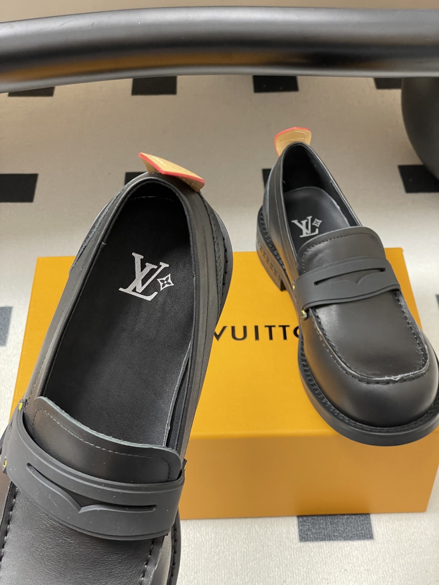 Luxury Black Leather Academy Loafers with Chunky Sole