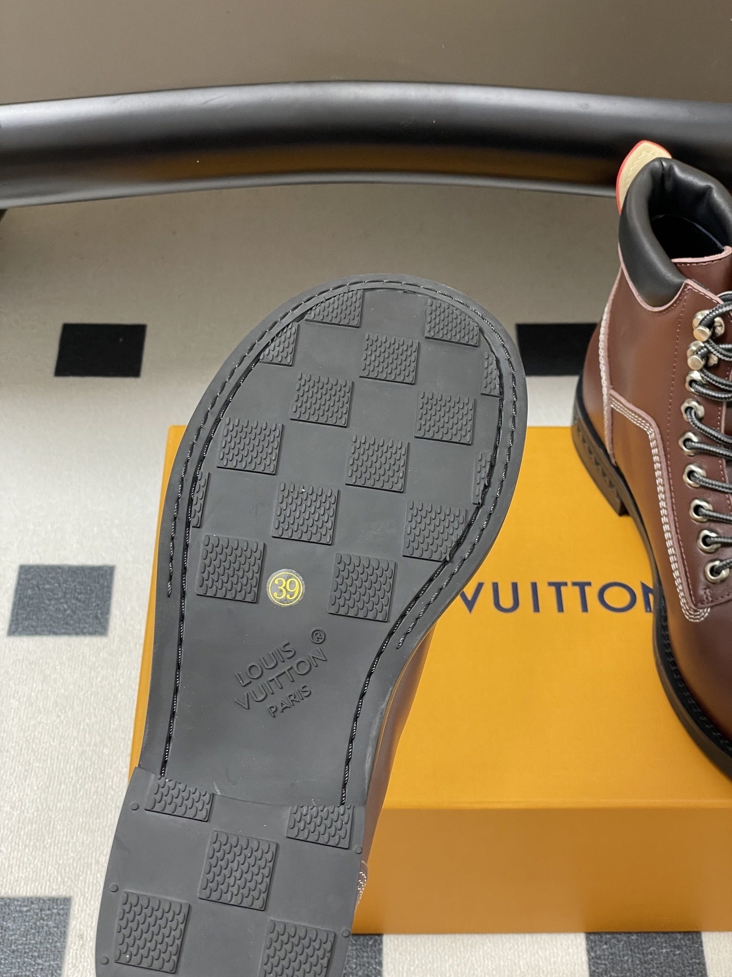 Louis Vuitton Men's Brown Leather Ranger Combat Ankle Boots