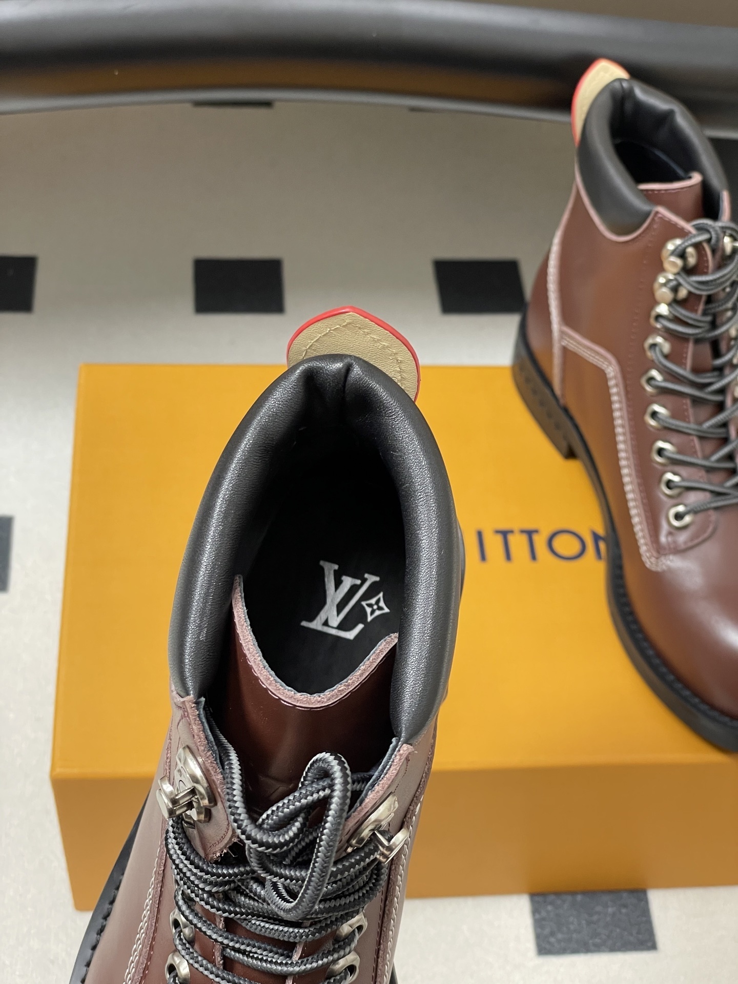 Louis Vuitton Men's Brown Leather Ranger Combat Ankle Boots