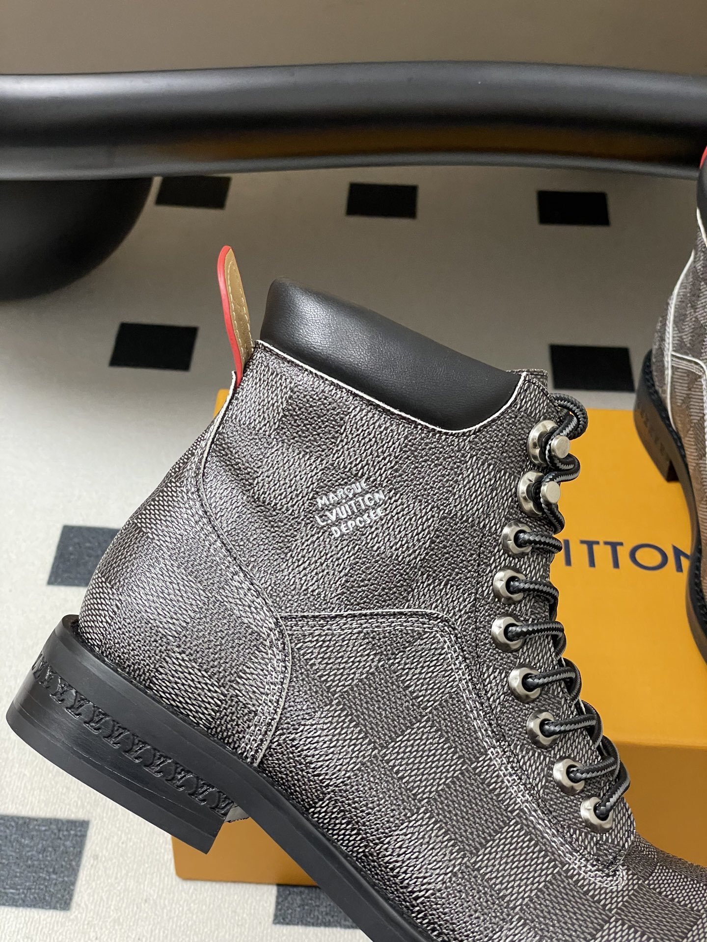 Louis Vuitton Damier Graphite Ranger Boots - Luxury Men's Footwear