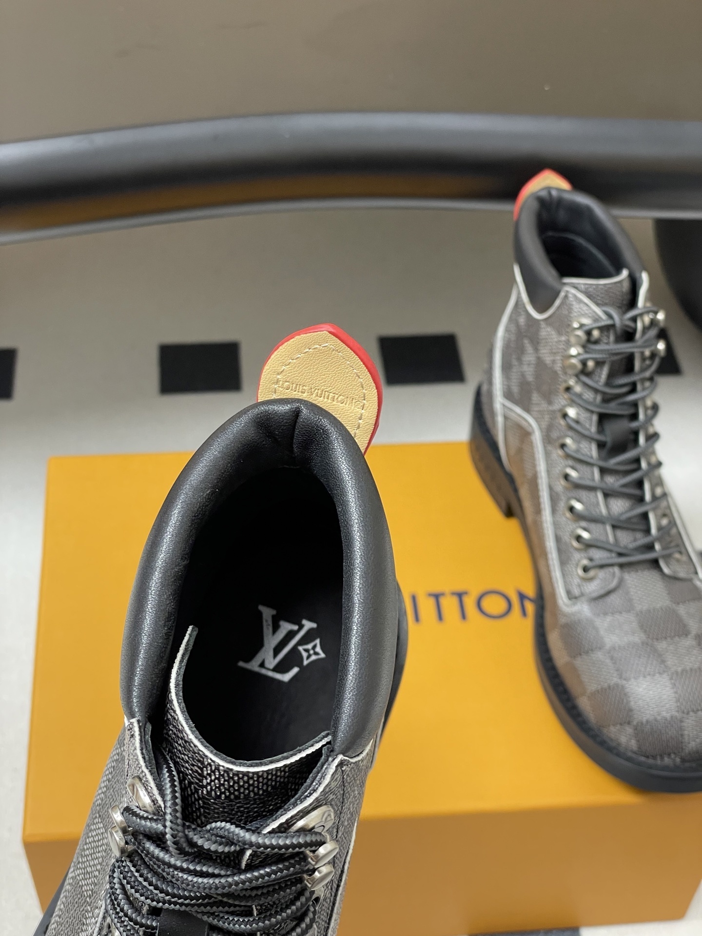 Louis Vuitton Damier Graphite Ranger Boots - Luxury Men's Footwear