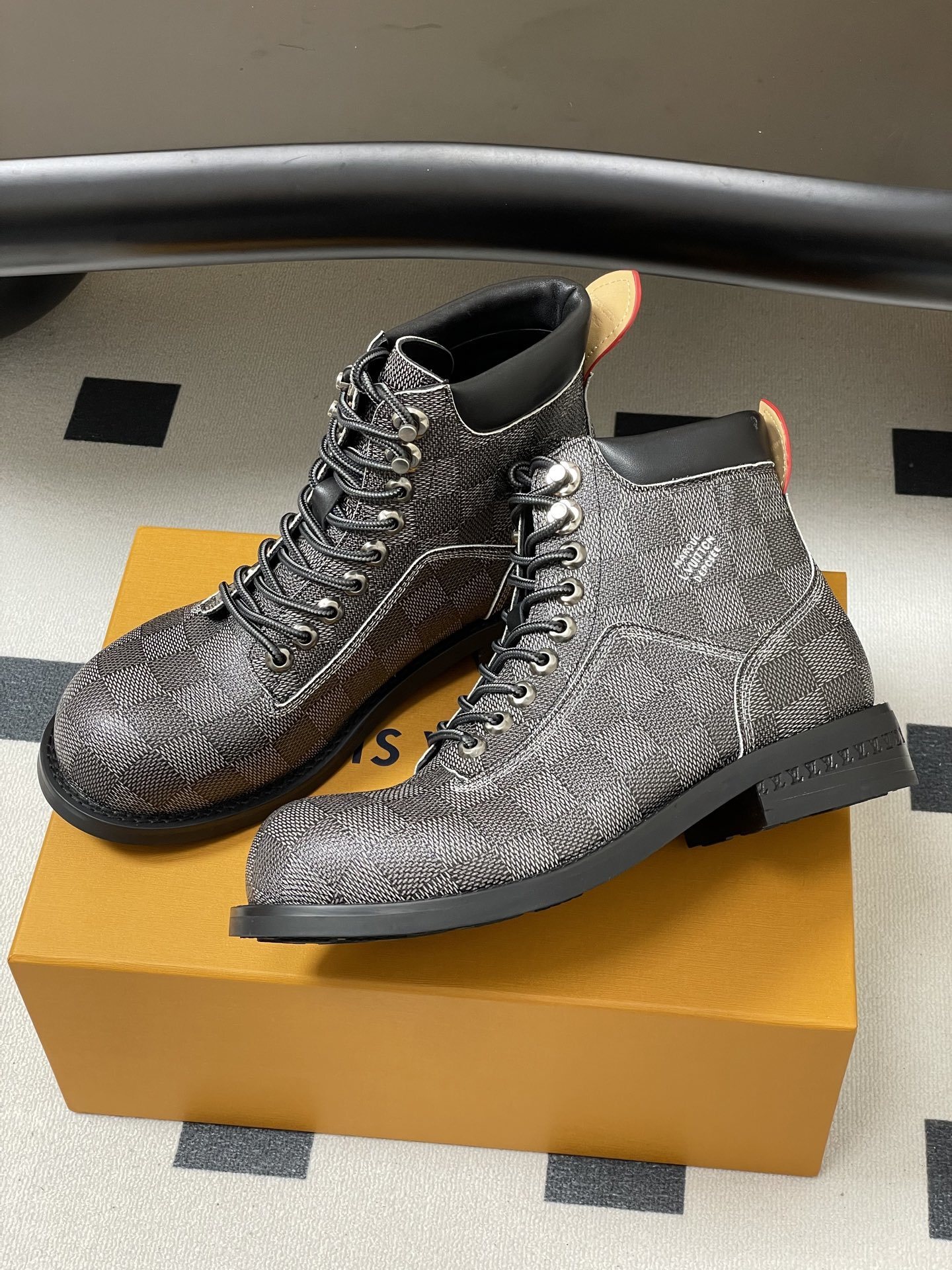 Louis Vuitton Damier Graphite Ranger Boots - Luxury Men's Footwear