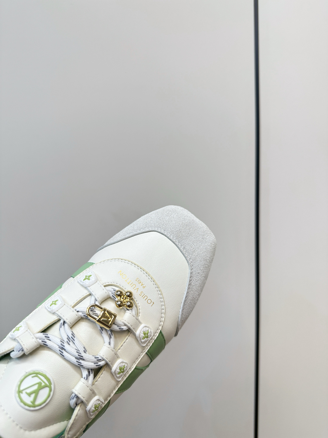 Louis Vuitton Women's Luxury Mint Green & White Fashion Sneakers