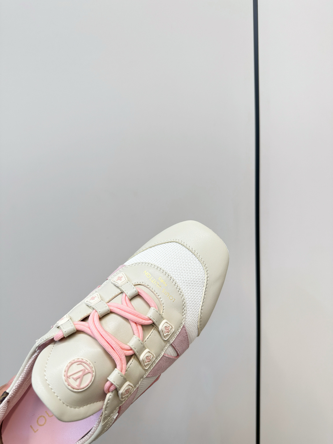 Louis Vuitton Run 55 Women's Sneakers - White & Pink Monogram