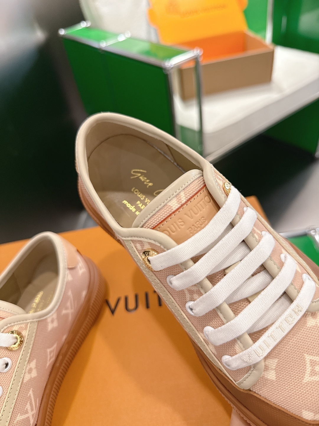 Louis Vuitton Monogram Canvas Low-Top Sneakers - Beige & Brown