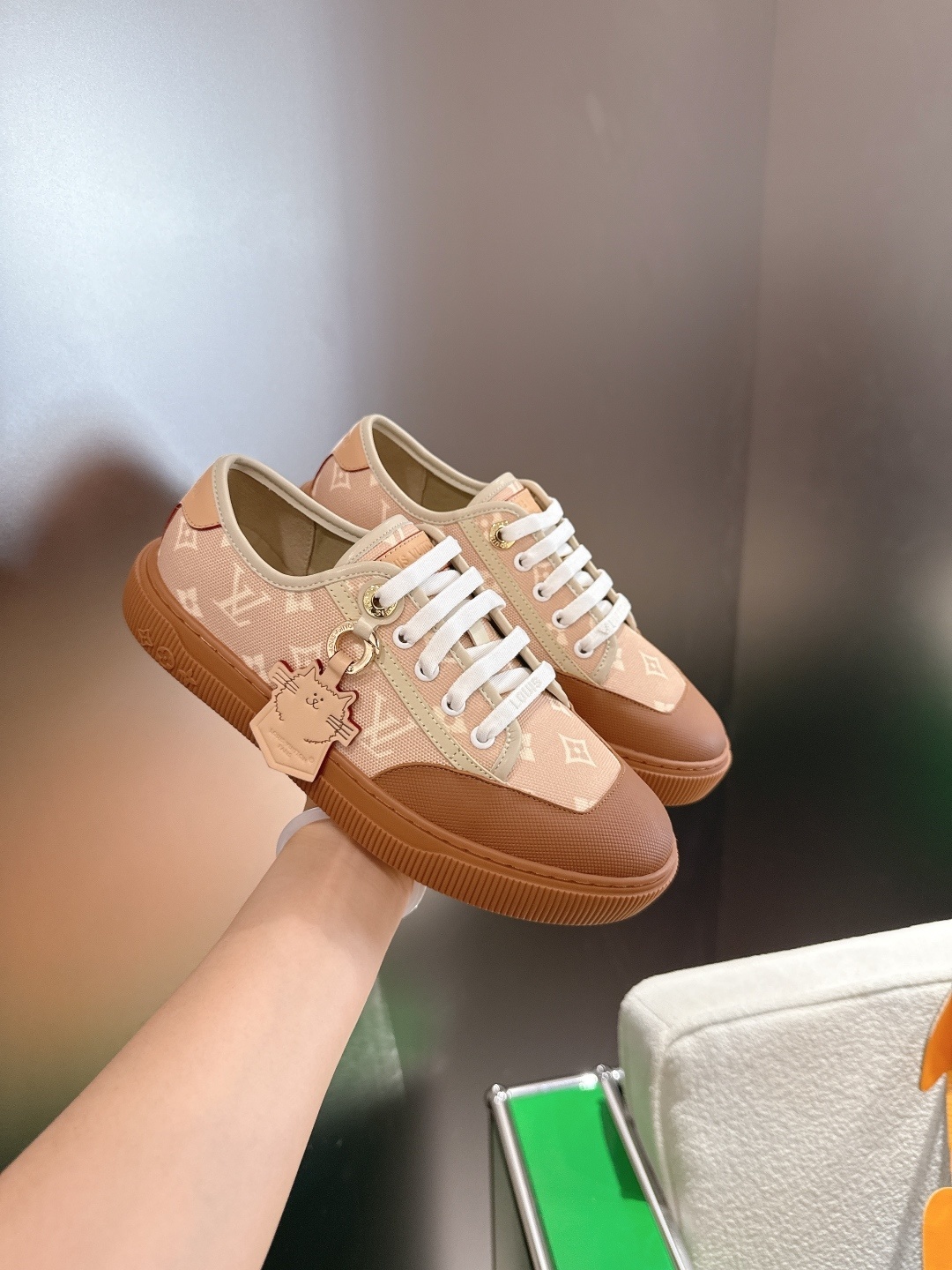 Louis Vuitton Monogram Canvas Low-Top Sneakers - Beige & Brown