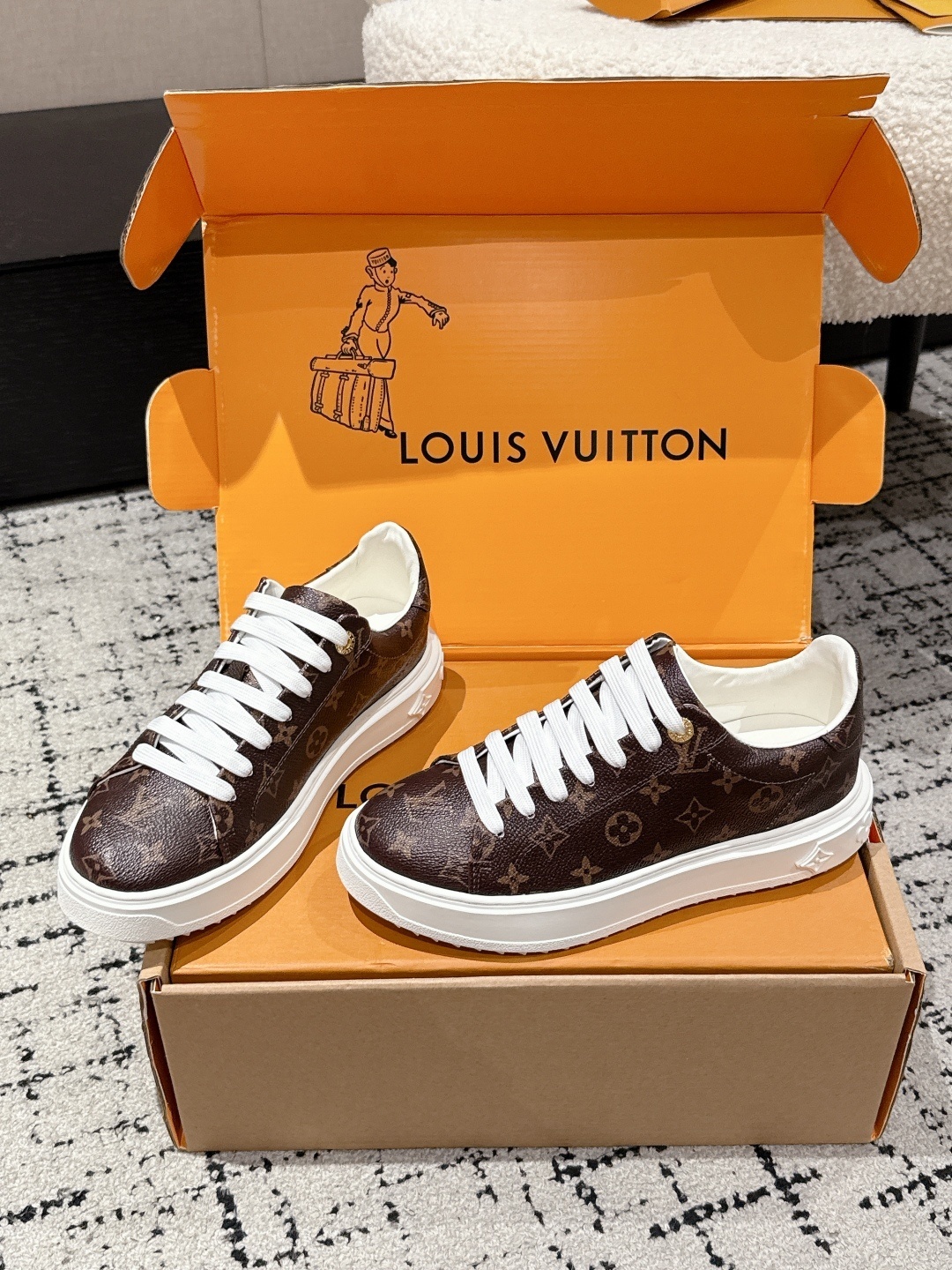 Louis Vuitton Monogram Canvas Sneakers - Classic Luxury Low-Tops