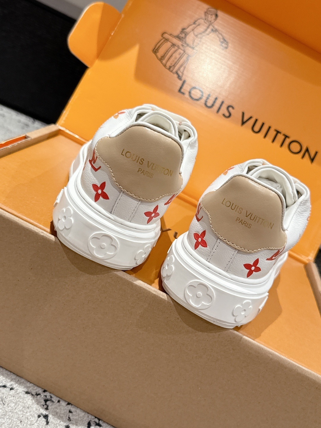 Louis Vuitton Women's White Leather Monogram Sneakers