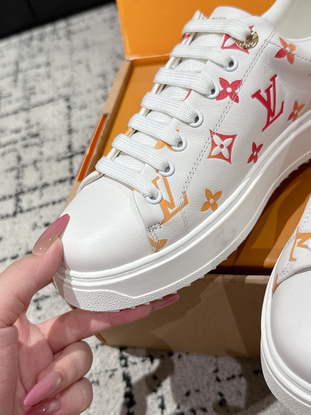 Louis Vuitton Women's White Leather Monogram Sneakers